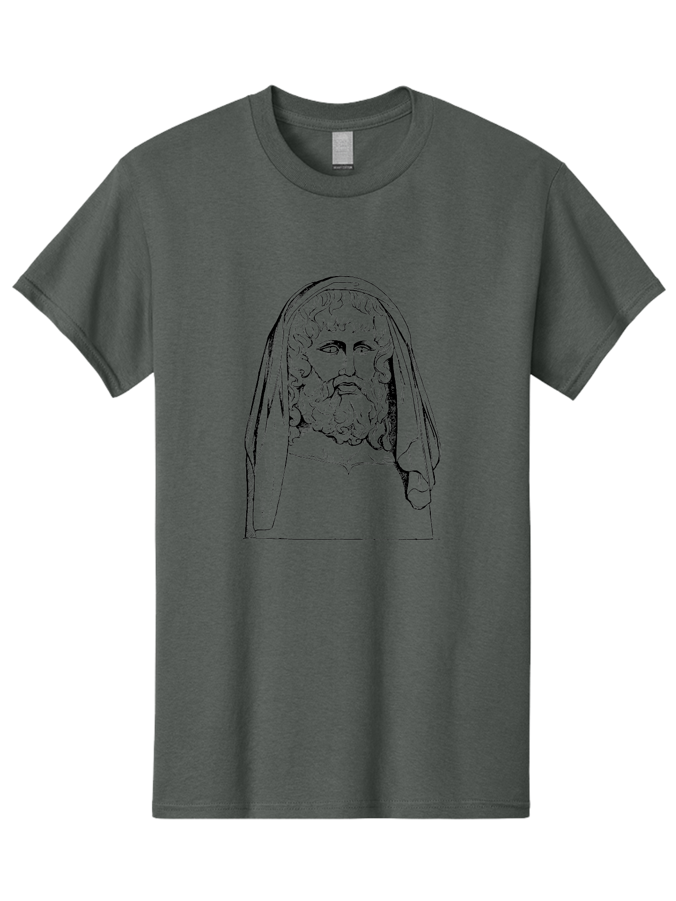 Homer Men'S Graphic Tee, 100% Cotton, Comfortable Casual Summer Wear, Machine Washable, Classical Illustration, Ancient Greek Poet, Bearded Man, Curly Hair, Hooded Figure, Literary Figure, Historical Portrait, Vintage Artwork, - Aaa544 5