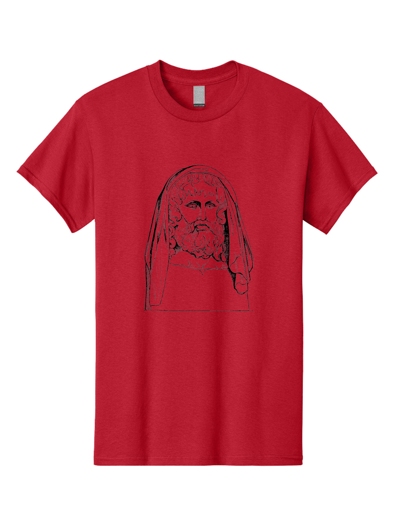 Homer Men'S Graphic Tee, 100% Cotton, Comfortable Casual Summer Wear, Machine Washable, Classical Illustration, Ancient Greek Poet, Bearded Man, Curly Hair, Hooded Figure, Literary Figure, Historical Portrait, Vintage Artwork, - Aaa544 7