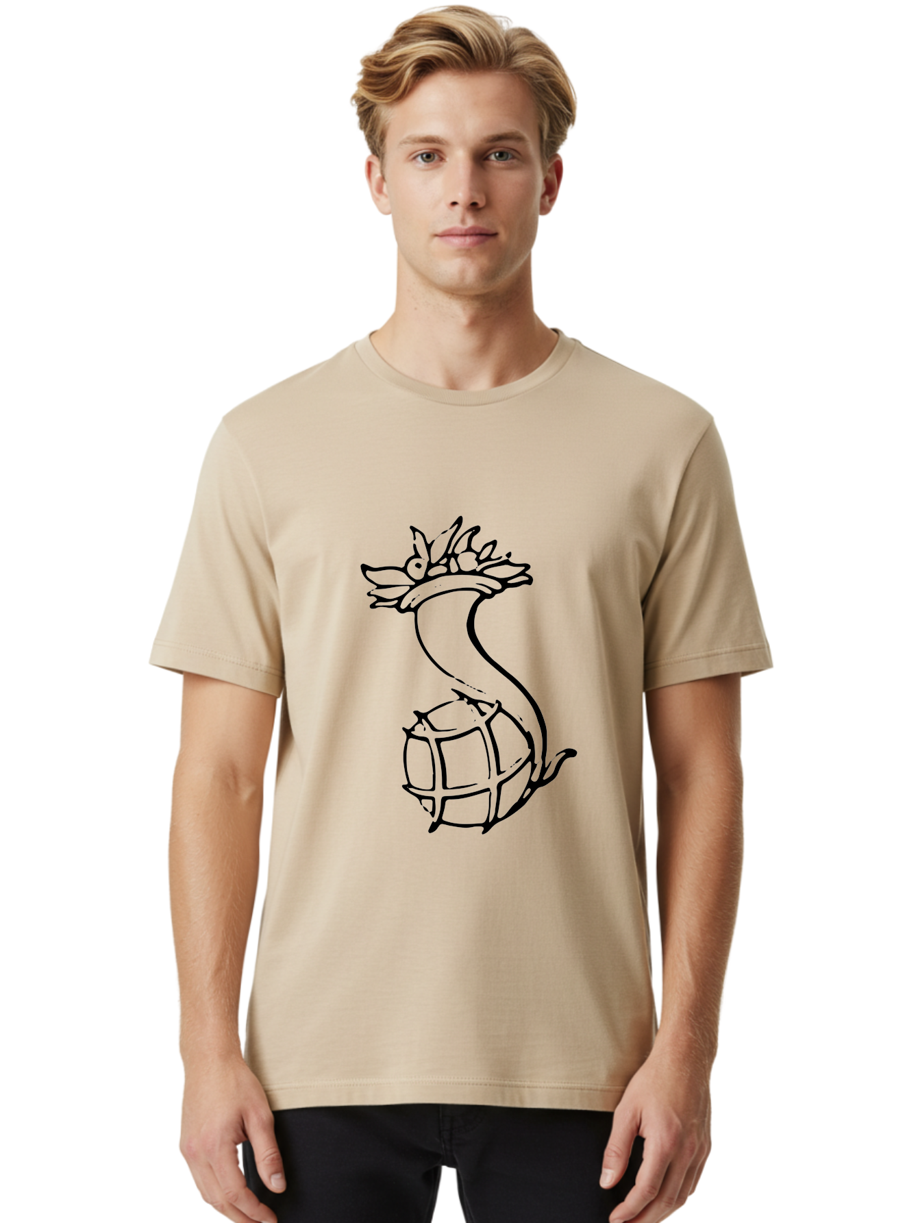 Pineapple-Grenade Men'S Graphic Tee, 100% Cotton, Comfortable Casual Summer Wear, Machine Washable, Pineapple Grenade, Cartoon Illustration, Simple Line Art, Fruit And Warfare, Humorous Design, Playful Twist, Comical Art - Aaa556 28