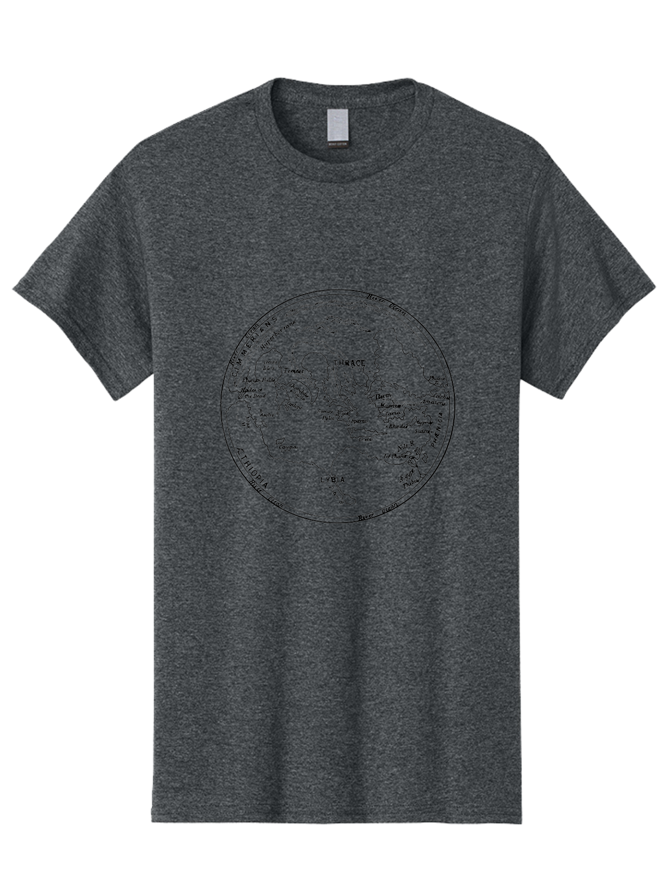 Ptolemy-World-Map Men'S Graphic Tee, 100% Cotton, Comfortable Casual Summer Wear, Machine Washable, Vintage Globe, World Map, Geographic Illustration, Antique Cartography, Historical Regions, Classical Geography, Old World Map, - Aaa557 19