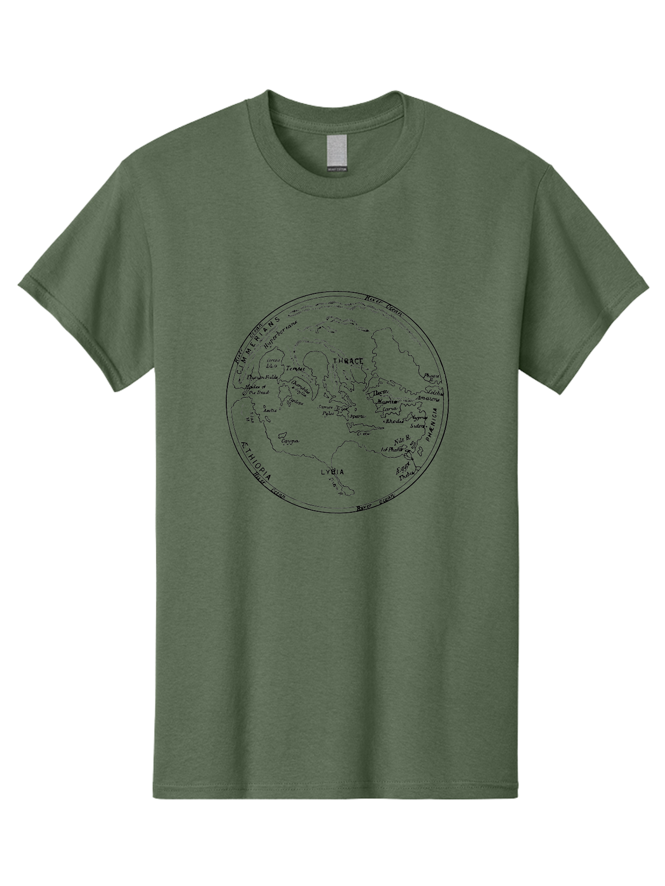 Ptolemy-World-Map Men'S Graphic Tee, 100% Cotton, Comfortable Casual Summer Wear, Machine Washable, Vintage Globe, World Map, Geographic Illustration, Antique Cartography, Historical Regions, Classical Geography, Old World Map, - Aaa557 29
