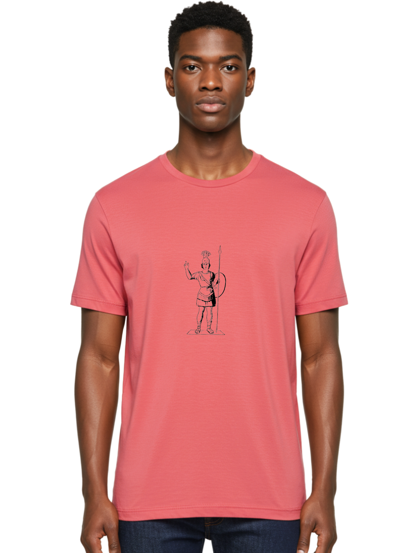 Roman-Soldier Men'S Graphic Tee, 100% Cotton, Comfortable Casual Summer Wear, Machine Washable, Roman Warrior, Ancient Armor, Spear And Shield, Classical Illustration, Historical Figure, Vintage Art, Ancient Rome, Soldier Statue - Aaa558 30