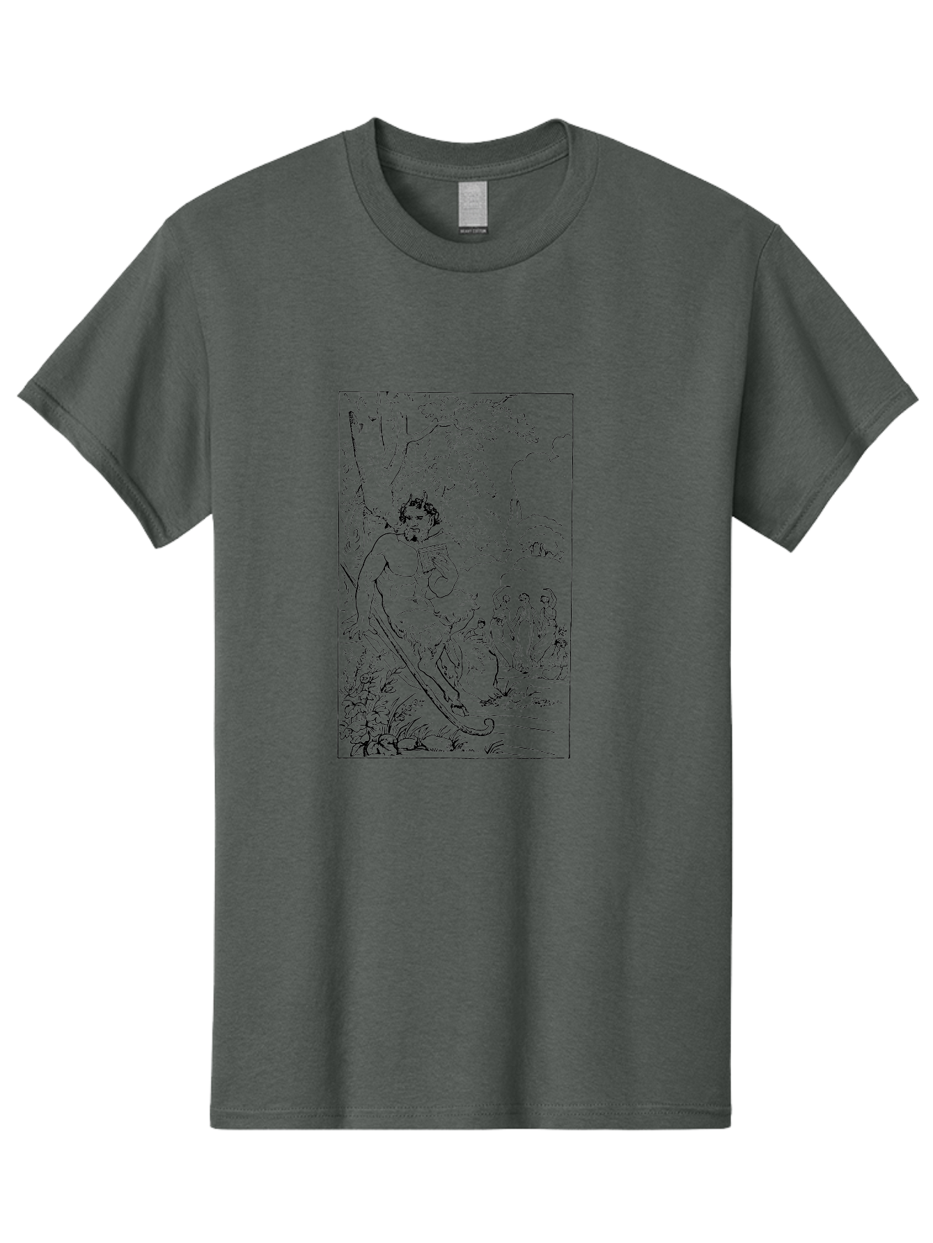 Woman-Hammock Men'S Graphic Tee, 100% Cotton, Comfortable Casual Summer Wear, Machine Washable, Satyrs In Forest, Mythological Creatures, Ancient Greek Mythology, Lush Foliage, Natural Scenery, Idyllic Setting, Folklore, Woodland Nymphs, - Aaa573 15