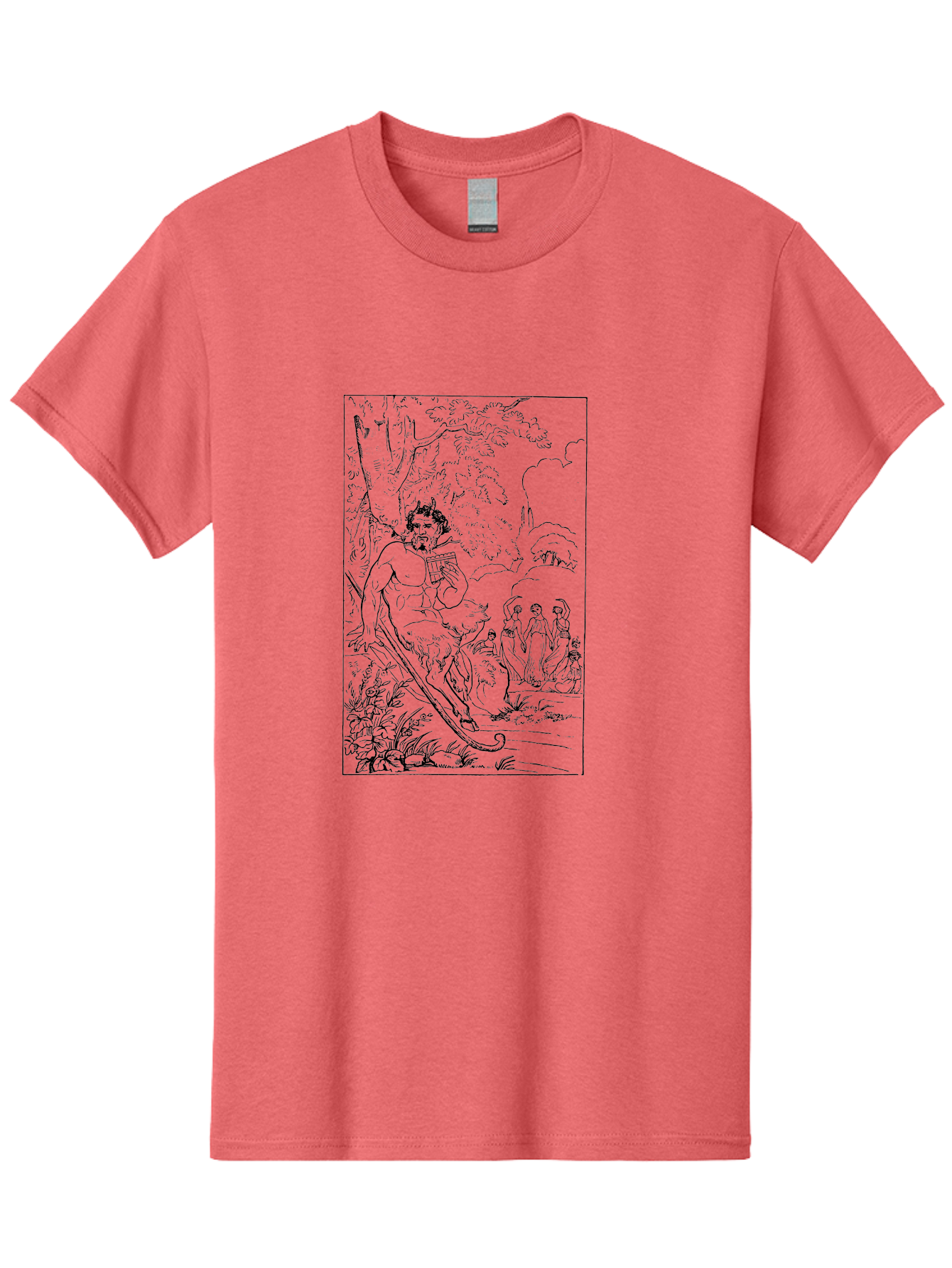 Woman-Hammock Men'S Graphic Tee, 100% Cotton, Comfortable Casual Summer Wear, Machine Washable, Satyrs In Forest, Mythological Creatures, Ancient Greek Mythology, Lush Foliage, Natural Scenery, Idyllic Setting, Folklore, Woodland Nymphs, - Aaa573 17