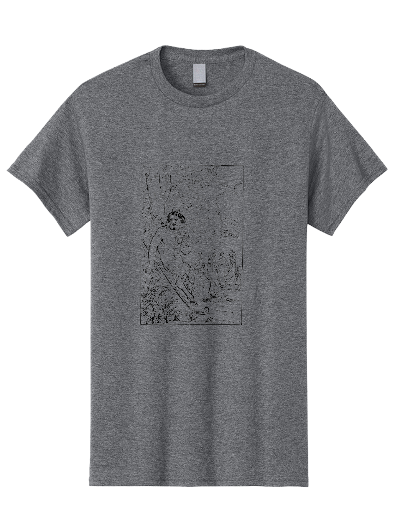 Woman-Hammock Men'S Graphic Tee, 100% Cotton, Comfortable Casual Summer Wear, Machine Washable, Satyrs In Forest, Mythological Creatures, Ancient Greek Mythology, Lush Foliage, Natural Scenery, Idyllic Setting, Folklore, Woodland Nymphs, - Aaa573 27