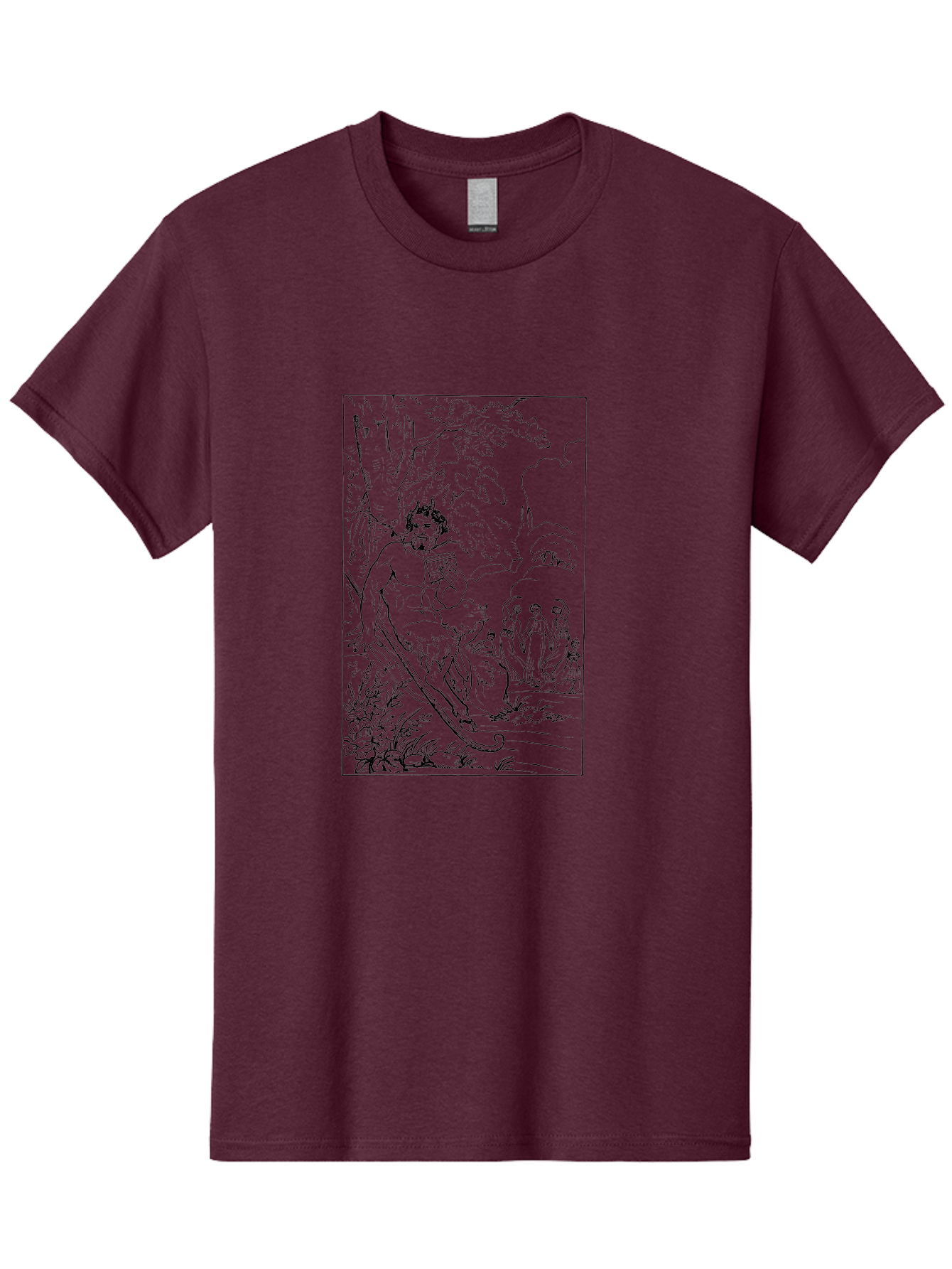Woman-Hammock Men'S Graphic Tee, 100% Cotton, Comfortable Casual Summer Wear, Machine Washable, Satyrs In Forest, Mythological Creatures, Ancient Greek Mythology, Lush Foliage, Natural Scenery, Idyllic Setting, Folklore, Woodland Nymphs, - Aaa573 23