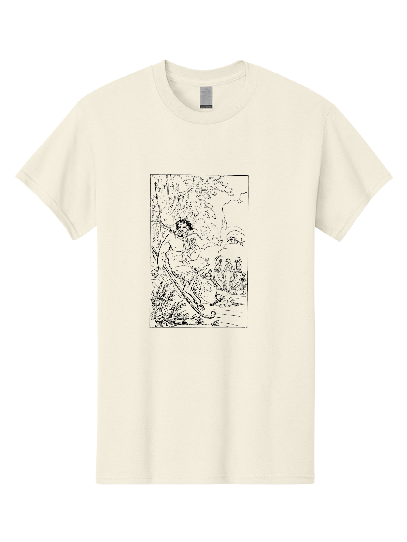 Woman-Hammock Men'S Graphic Tee, 100% Cotton, Comfortable Casual Summer Wear, Machine Washable, Satyrs In Forest, Mythological Creatures, Ancient Greek Mythology, Lush Foliage, Natural Scenery, Idyllic Setting, Folklore, Woodland Nymphs, - Aaa573 9