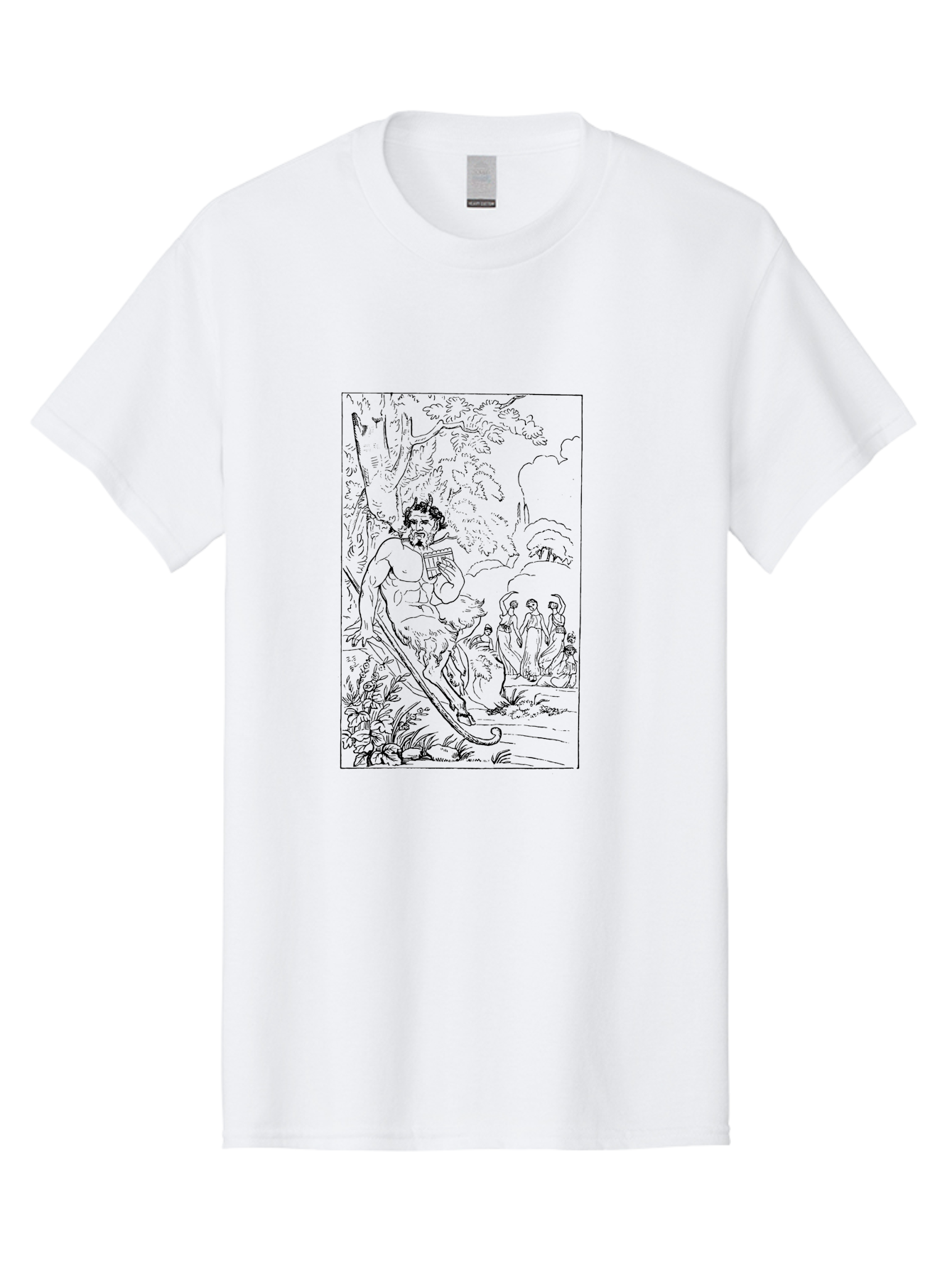 Woman-Hammock Men'S Graphic Tee, 100% Cotton, Comfortable Casual Summer Wear, Machine Washable, Satyrs In Forest, Mythological Creatures, Ancient Greek Mythology, Lush Foliage, Natural Scenery, Idyllic Setting, Folklore, Woodland Nymphs, - Aaa573 5
