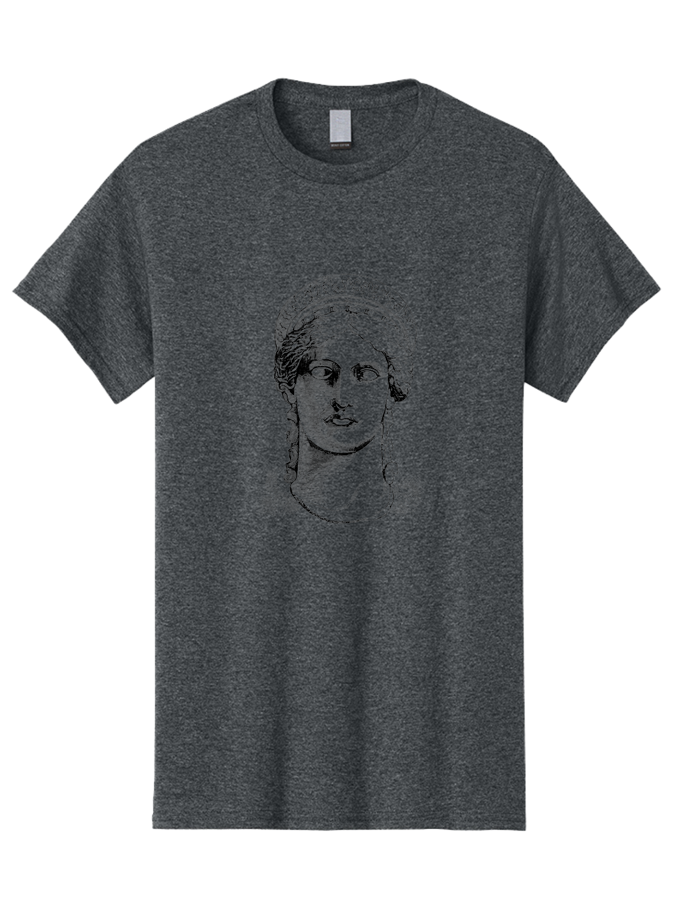 Woman-Portrait Men'S Graphic Tee, 100% Cotton, Comfortable Casual Summer Wear, Machine Washable, Classical Art, Ancient Greek Mythology, Marble Bust, Goddess Statue, Serene Face, Elegant Portrait, Intricate Details, Classical Beauty, - Aaa575 23