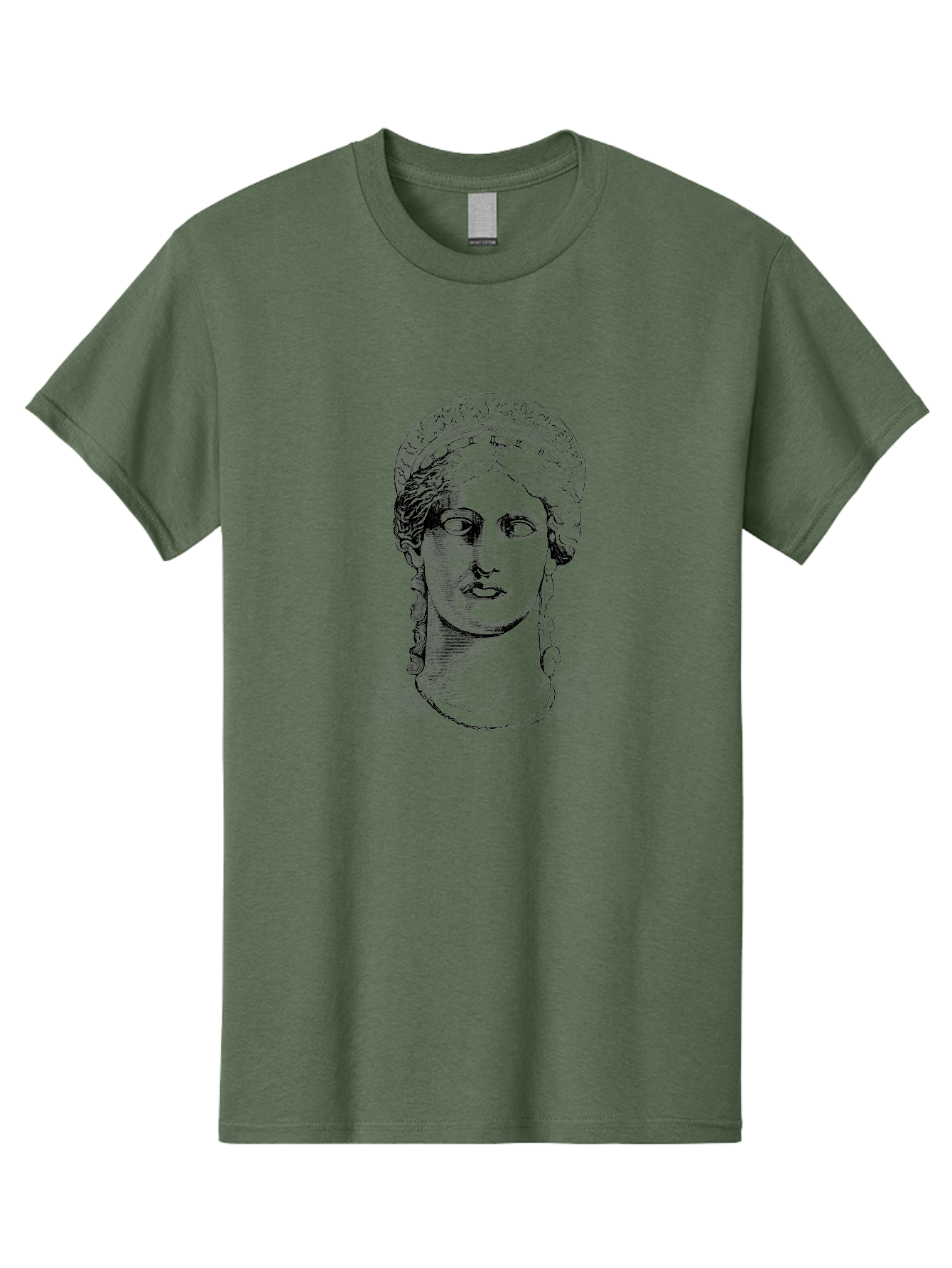 Woman-Portrait Men'S Graphic Tee, 100% Cotton, Comfortable Casual Summer Wear, Machine Washable, Classical Art, Ancient Greek Mythology, Marble Bust, Goddess Statue, Serene Face, Elegant Portrait, Intricate Details, Classical Beauty, - Aaa575 17