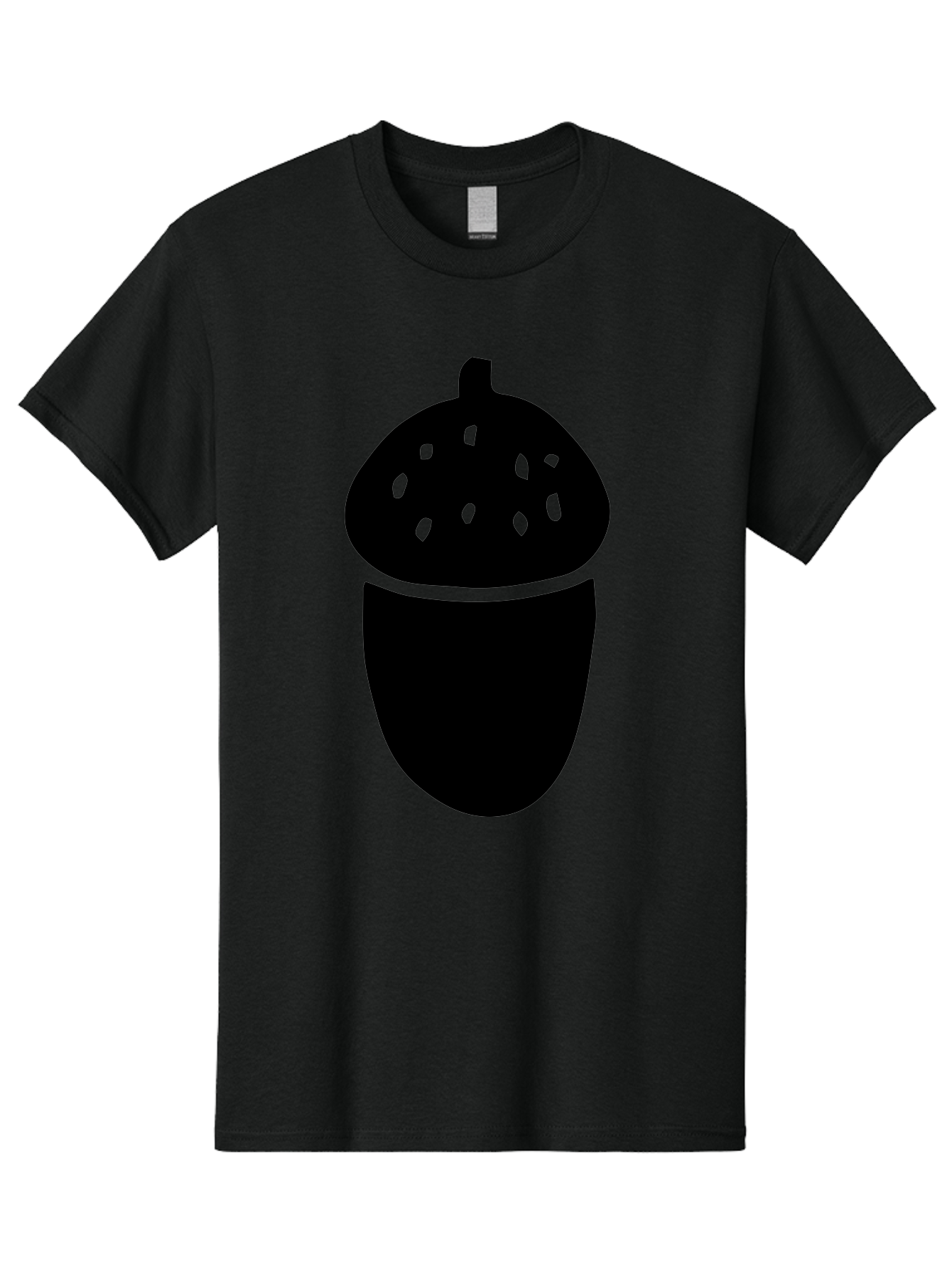 Acorn-Silhouette Men'S Graphic Tee, 100% Cotton, Comfortable Casual Summer Wear, Machine Washable, Acorn Silhouette, Oak Tree Symbol, Forest Icon, Nature Emblem, Autumn Motif, Wildlife Sign, Black Acorn - Aaa578 15