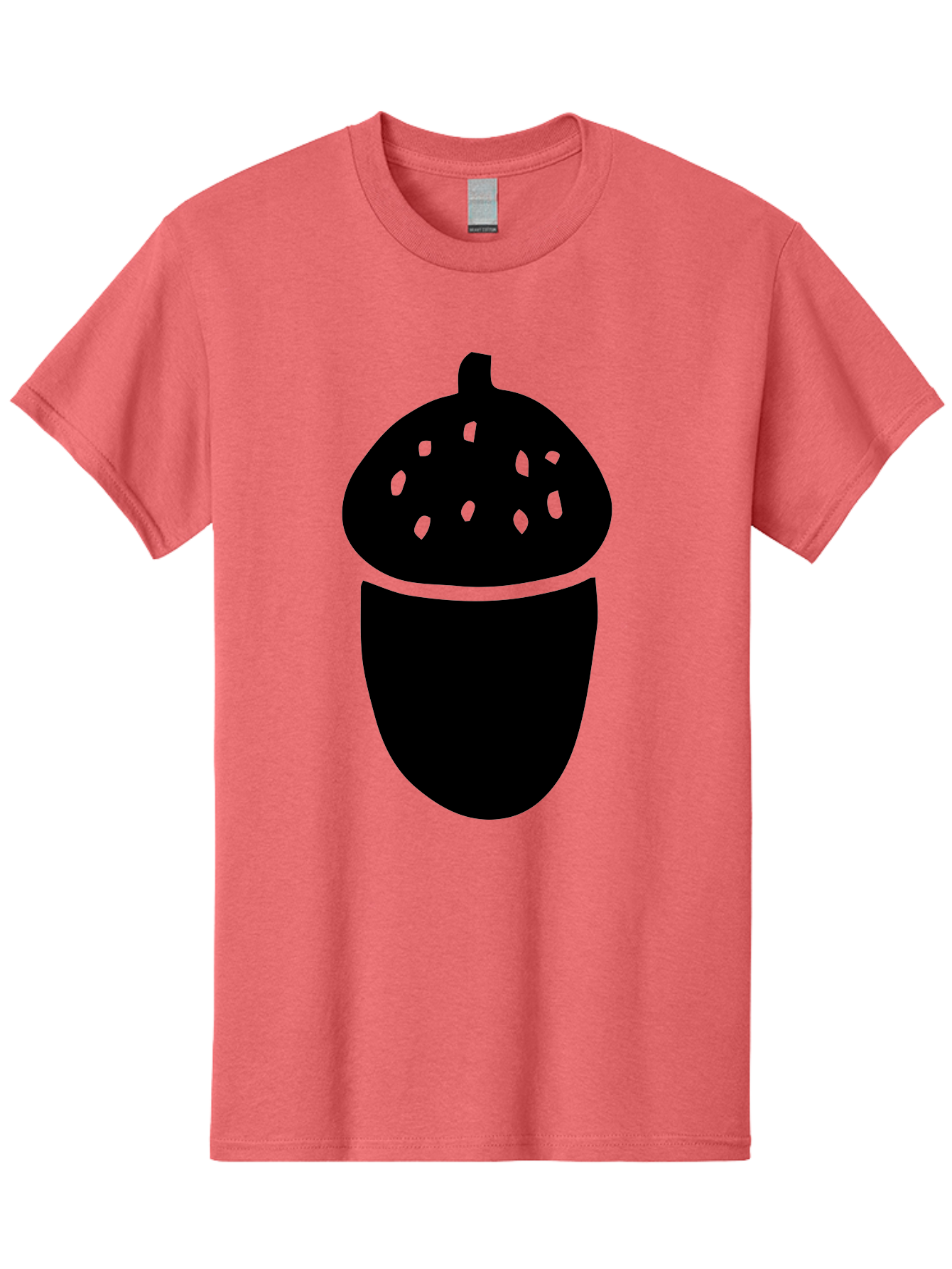 Acorn-Silhouette Men'S Graphic Tee, 100% Cotton, Comfortable Casual Summer Wear, Machine Washable, Acorn Silhouette, Oak Tree Symbol, Forest Icon, Nature Emblem, Autumn Motif, Wildlife Sign, Black Acorn - Aaa578 27