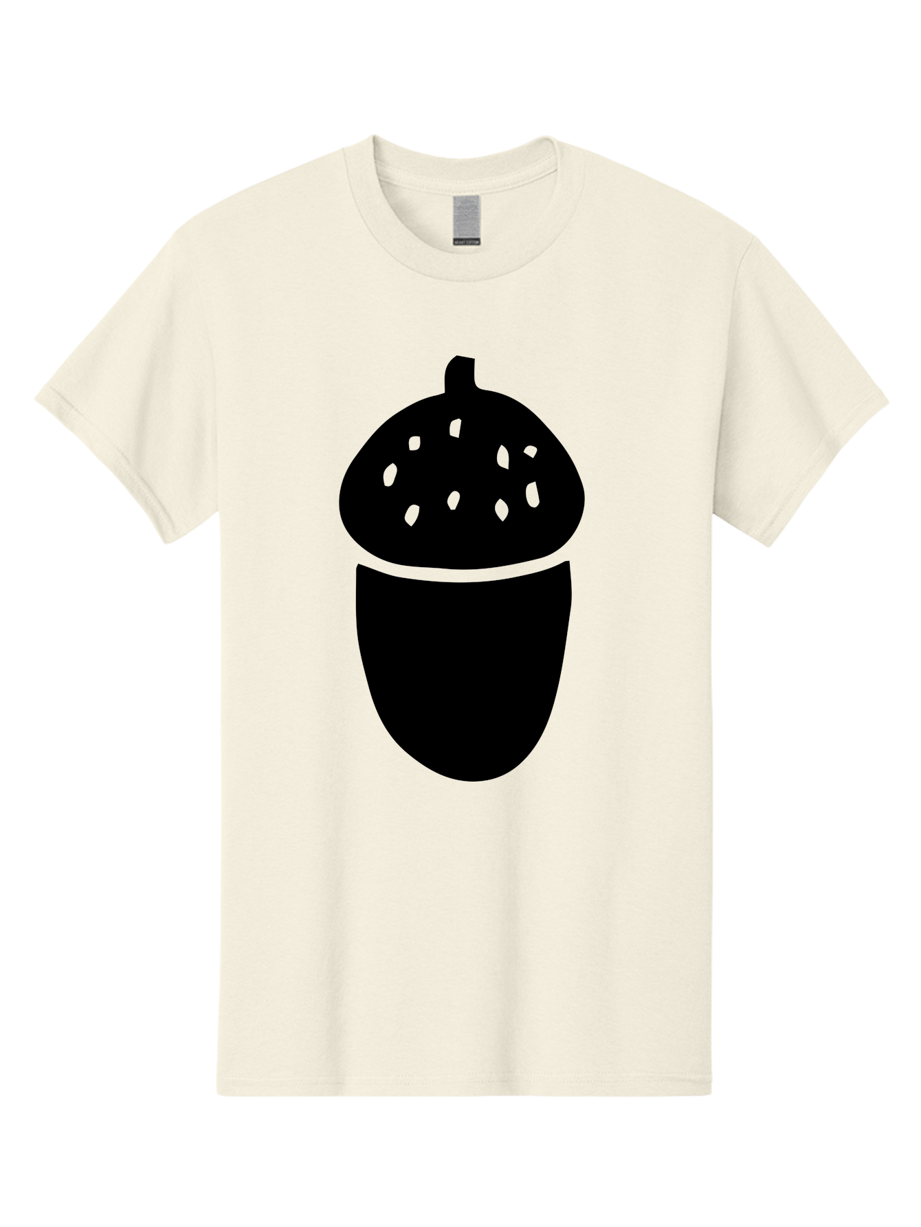 Acorn-Silhouette Men'S Graphic Tee, 100% Cotton, Comfortable Casual Summer Wear, Machine Washable, Acorn Silhouette, Oak Tree Symbol, Forest Icon, Nature Emblem, Autumn Motif, Wildlife Sign, Black Acorn - Aaa578 5