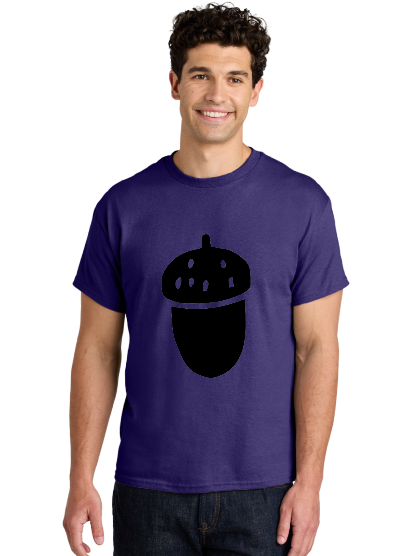 Acorn Men'S Graphic Tee, 100% Cotton, Comfortable Casual Summer Wear, Machine Washable, Acorn Silhouette, Oak Tree Symbol, Forest Icon, Nature Emblem, Earthy Design, Simple Graphics, Minimalist Art - Aaa579 30