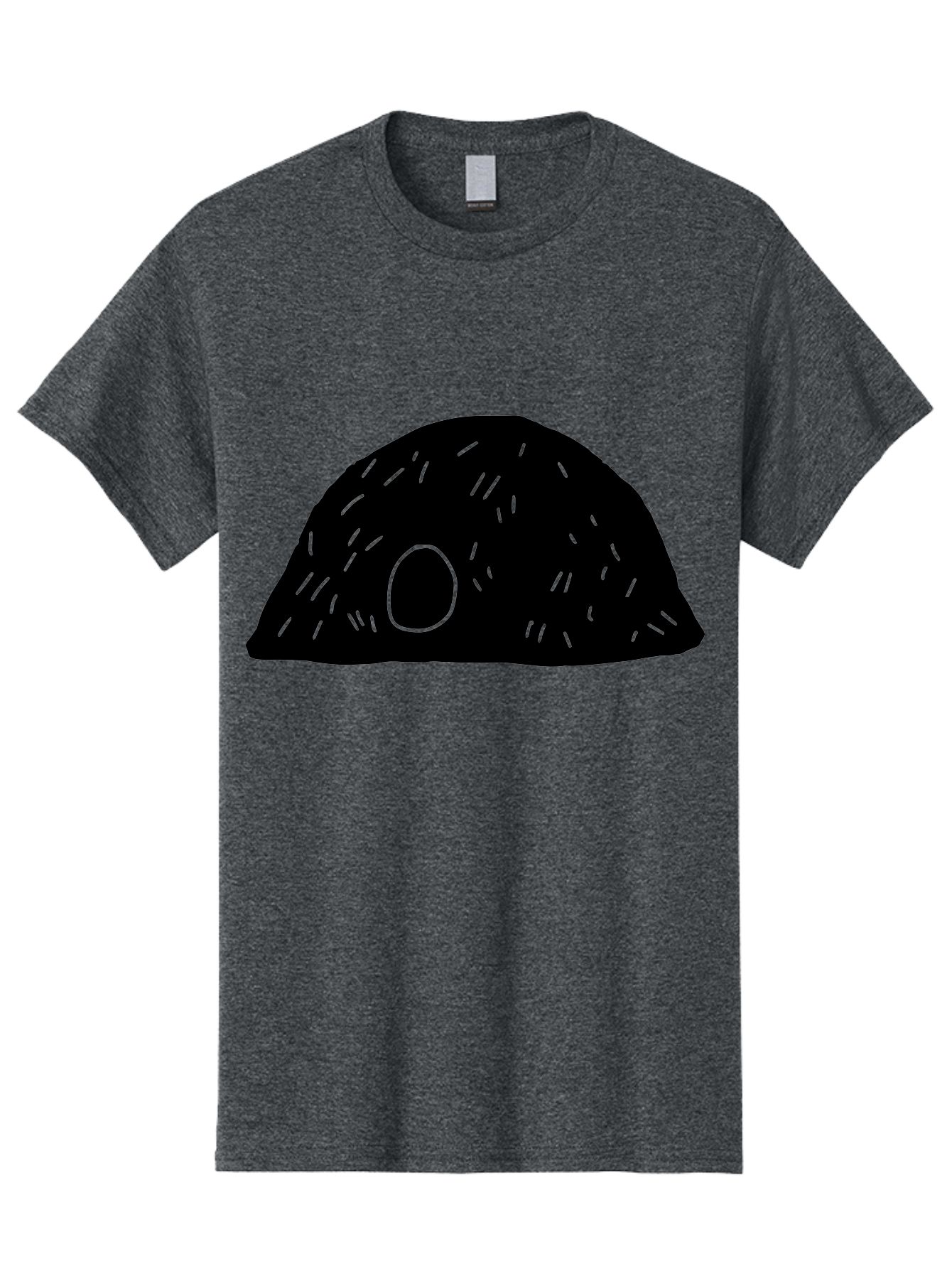 Black-Mushroom Men'S Graphic Tee, 100% Cotton, Comfortable Casual Summer Wear, Machine Washable, Black Dome Shape, Green Neon Lines, Abstract Art, Futuristic Design, Modern Graphic, Minimalist Style, Simple Shapes, Neon Accents - Aaa584 7