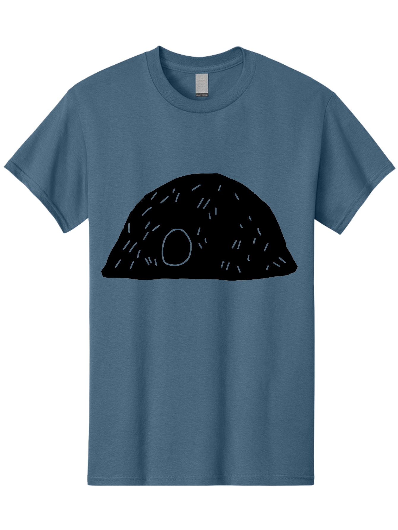 Black-Mushroom Men'S Graphic Tee, 100% Cotton, Comfortable Casual Summer Wear, Machine Washable, Black Dome Shape, Green Neon Lines, Abstract Art, Futuristic Design, Modern Graphic, Minimalist Style, Simple Shapes, Neon Accents - Aaa584 11