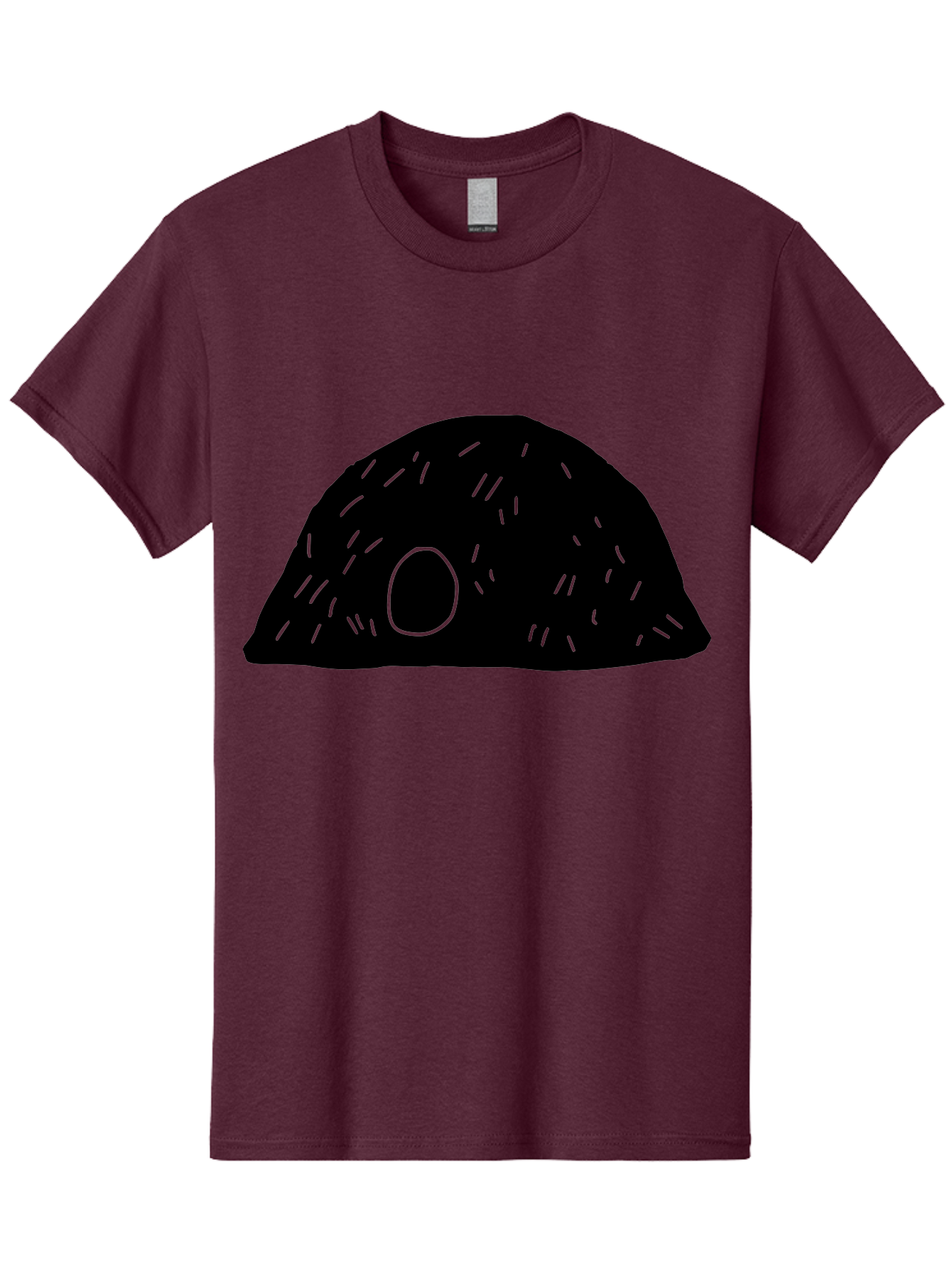 Black-Mushroom Men'S Graphic Tee, 100% Cotton, Comfortable Casual Summer Wear, Machine Washable, Black Dome Shape, Green Neon Lines, Abstract Art, Futuristic Design, Modern Graphic, Minimalist Style, Simple Shapes, Neon Accents - Aaa584 13