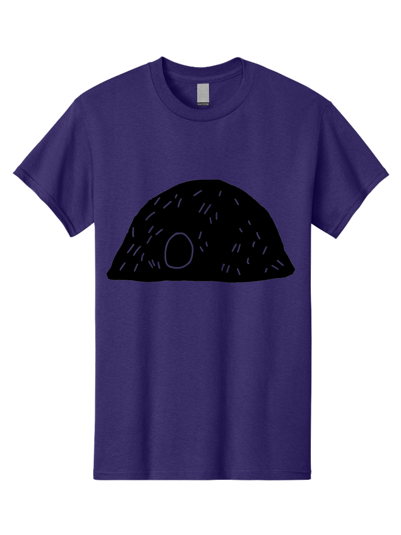 Black-Mushroom Men'S Graphic Tee, 100% Cotton, Comfortable Casual Summer Wear, Machine Washable, Black Dome Shape, Green Neon Lines, Abstract Art, Futuristic Design, Modern Graphic, Minimalist Style, Simple Shapes, Neon Accents - Aaa584 21