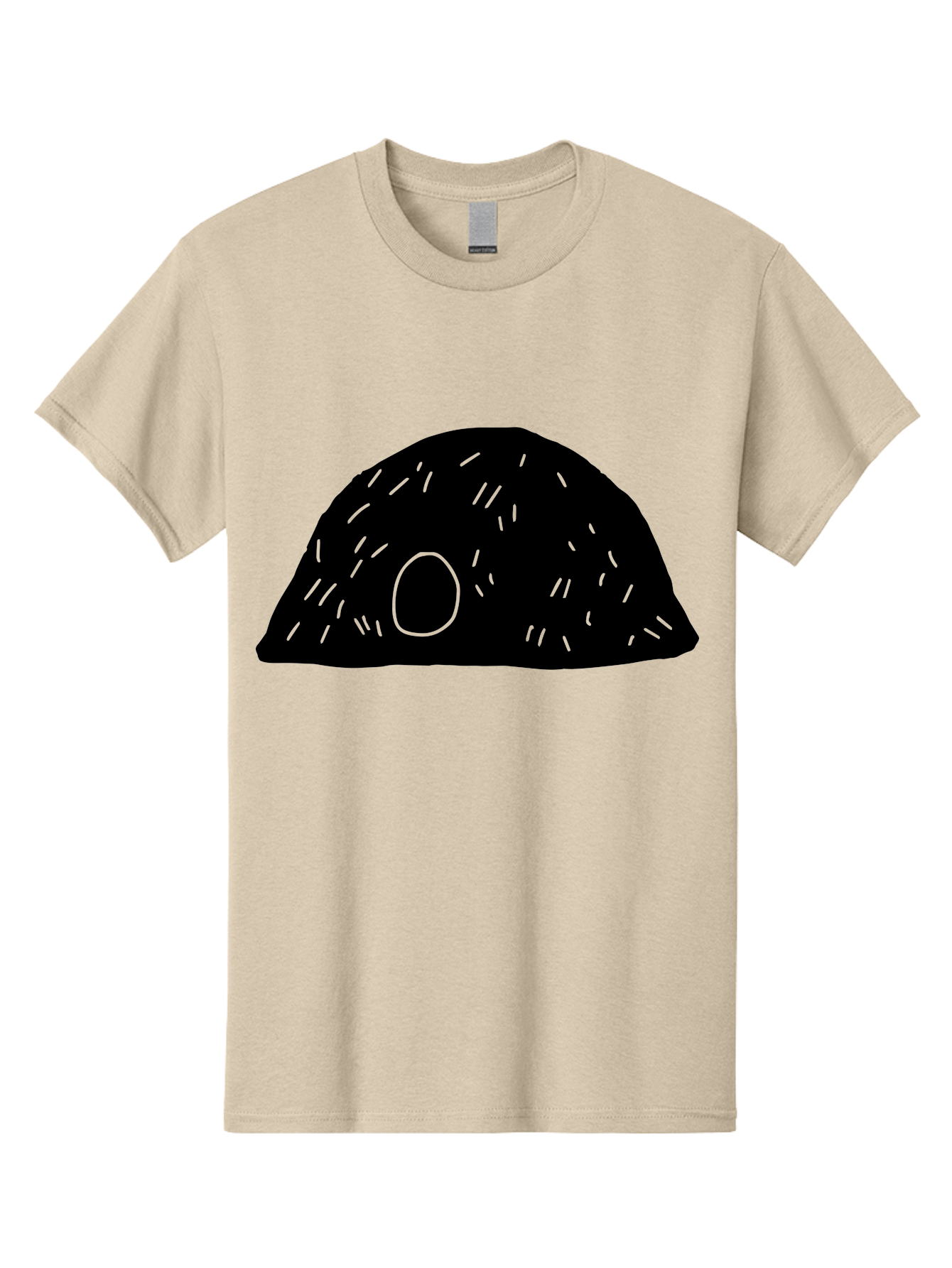 Black-Mushroom Men'S Graphic Tee, 100% Cotton, Comfortable Casual Summer Wear, Machine Washable, Black Dome Shape, Green Neon Lines, Abstract Art, Futuristic Design, Modern Graphic, Minimalist Style, Simple Shapes, Neon Accents - Aaa584 27