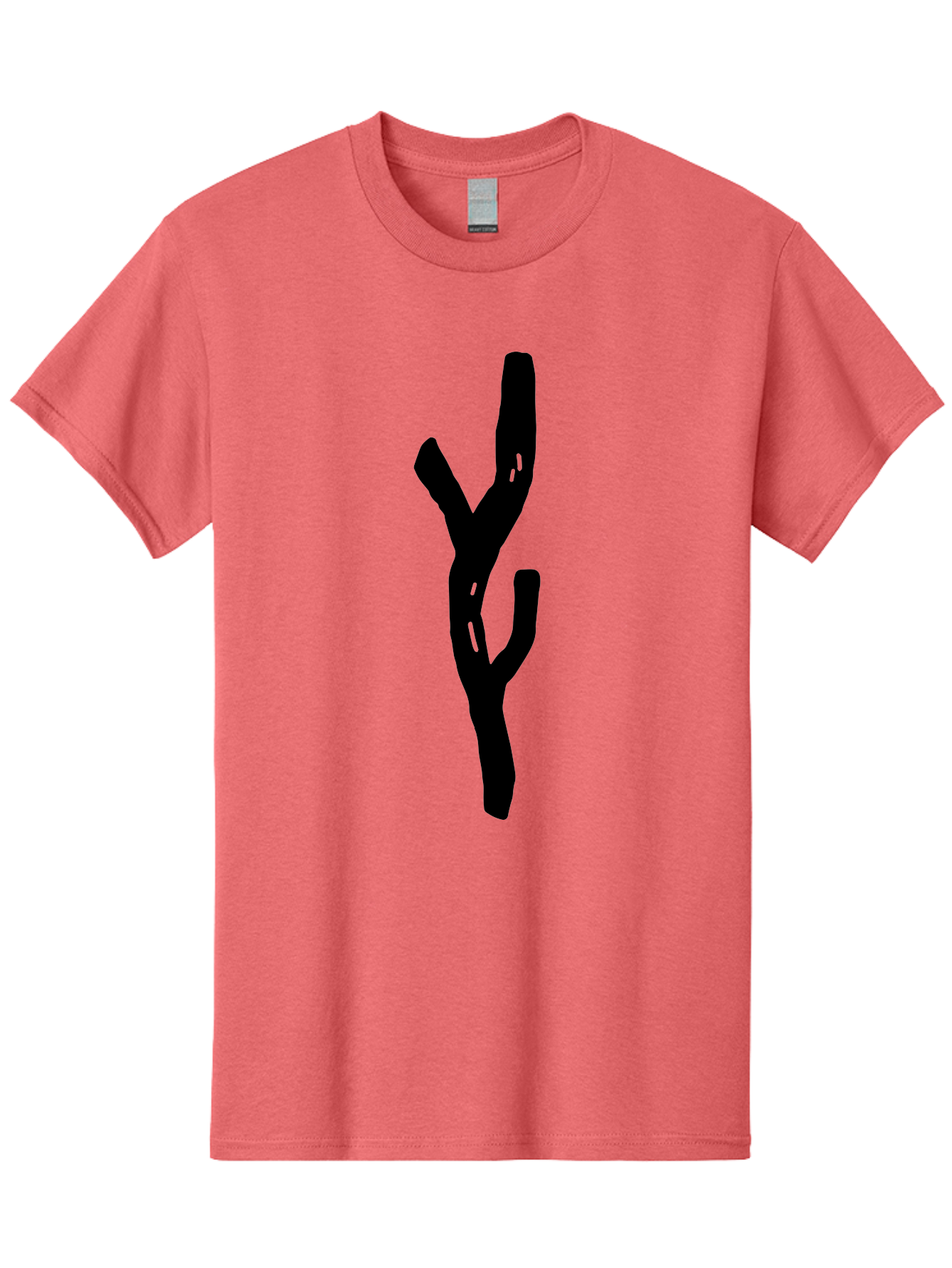 Black-Tree-Branches Men'S Graphic Tee, 100% Cotton, Comfortable Casual Summer Wear, Machine Washable, Pitchfork, Farm Equipment, Agricultural Tools, Rustic Icon, Black Silhouette, Folk Art, Country Style, Simple Design - Aaa585 5