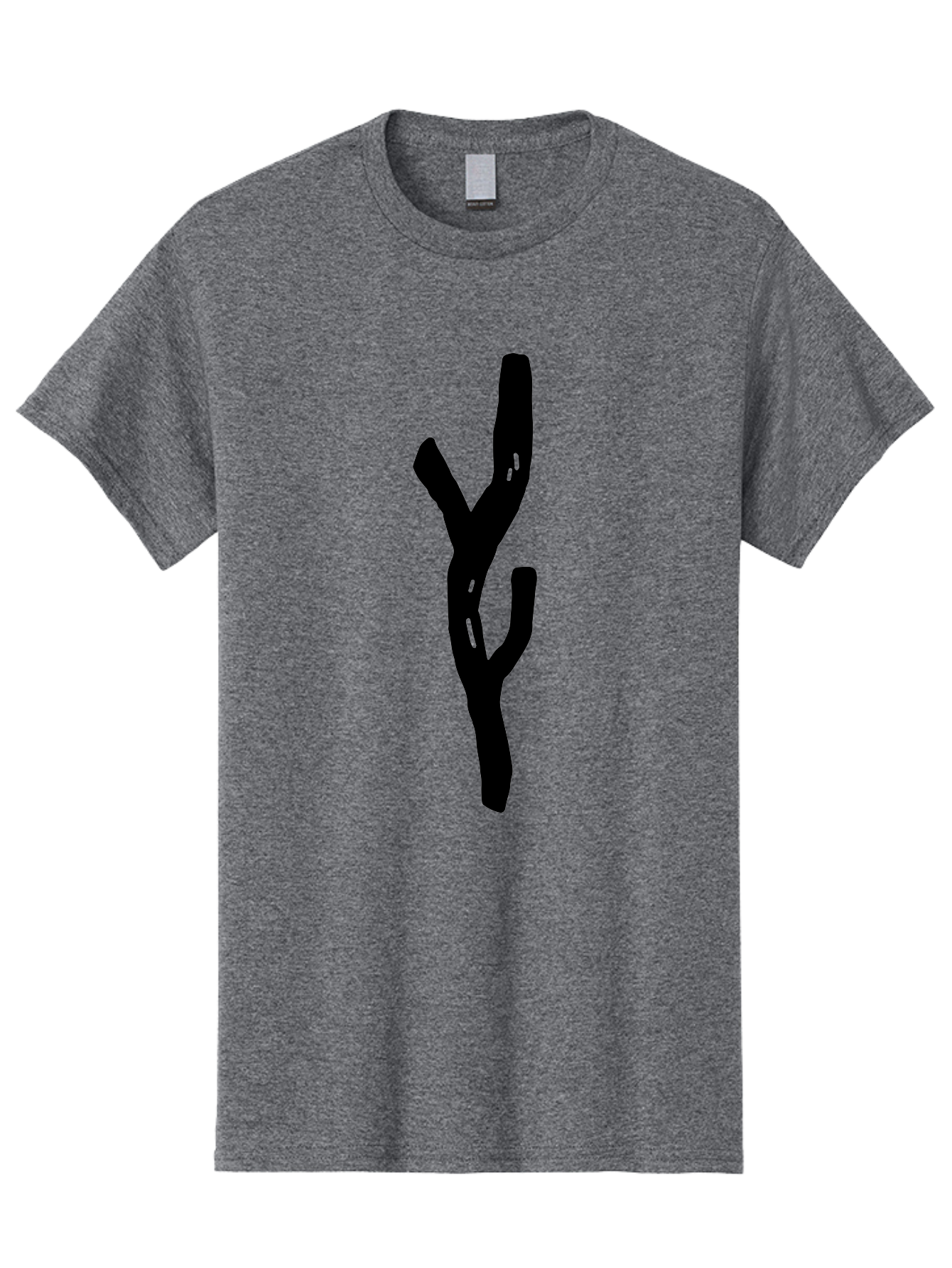 Black-Tree-Branches Men'S Graphic Tee, 100% Cotton, Comfortable Casual Summer Wear, Machine Washable, Pitchfork, Farm Equipment, Agricultural Tools, Rustic Icon, Black Silhouette, Folk Art, Country Style, Simple Design - Aaa585 9