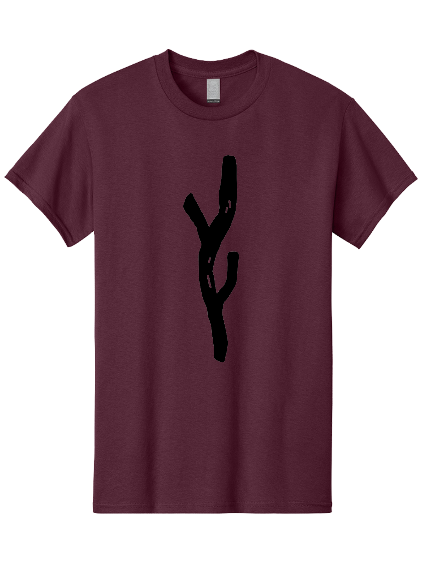 Black-Tree-Branches Men'S Graphic Tee, 100% Cotton, Comfortable Casual Summer Wear, Machine Washable, Pitchfork, Farm Equipment, Agricultural Tools, Rustic Icon, Black Silhouette, Folk Art, Country Style, Simple Design - Aaa585 13