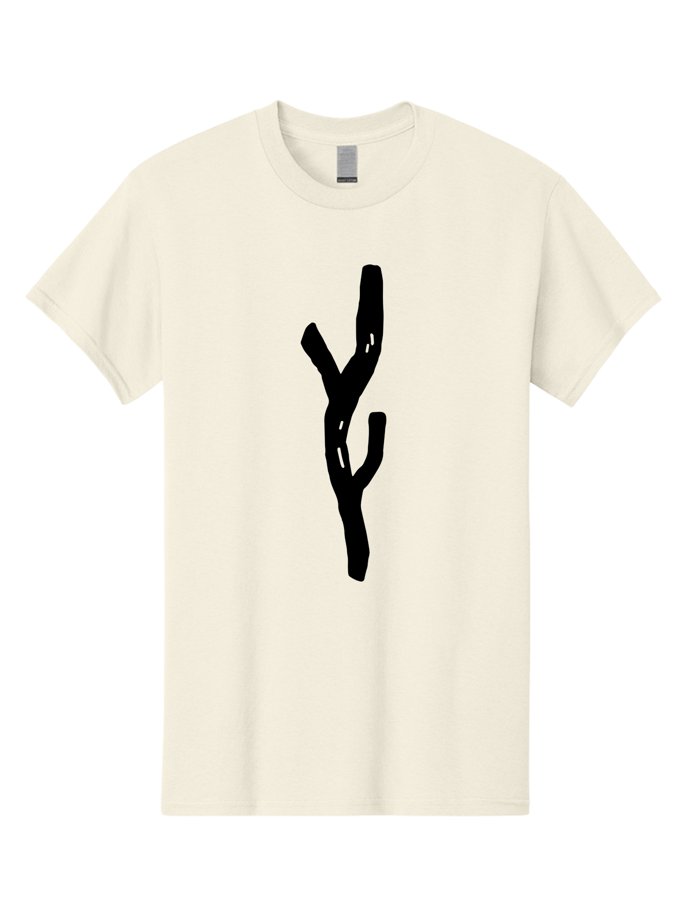 Black-Tree-Branches Men'S Graphic Tee, 100% Cotton, Comfortable Casual Summer Wear, Machine Washable, Pitchfork, Farm Equipment, Agricultural Tools, Rustic Icon, Black Silhouette, Folk Art, Country Style, Simple Design - Aaa585 17