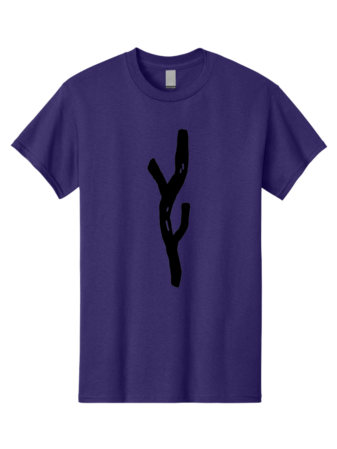 Black-Tree-Branches Men'S Graphic Tee, 100% Cotton, Comfortable Casual Summer Wear, Machine Washable, Pitchfork, Farm Equipment, Agricultural Tools, Rustic Icon, Black Silhouette, Folk Art, Country Style, Simple Design - Aaa585 21