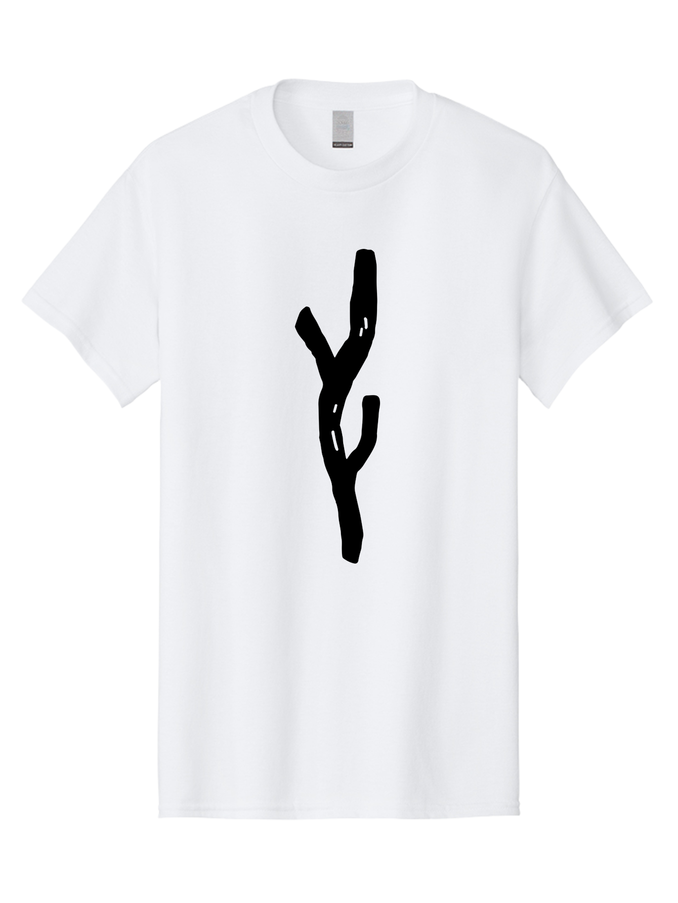 Black-Tree-Branches Men'S Graphic Tee, 100% Cotton, Comfortable Casual Summer Wear, Machine Washable, Pitchfork, Farm Equipment, Agricultural Tools, Rustic Icon, Black Silhouette, Folk Art, Country Style, Simple Design - Aaa585 29