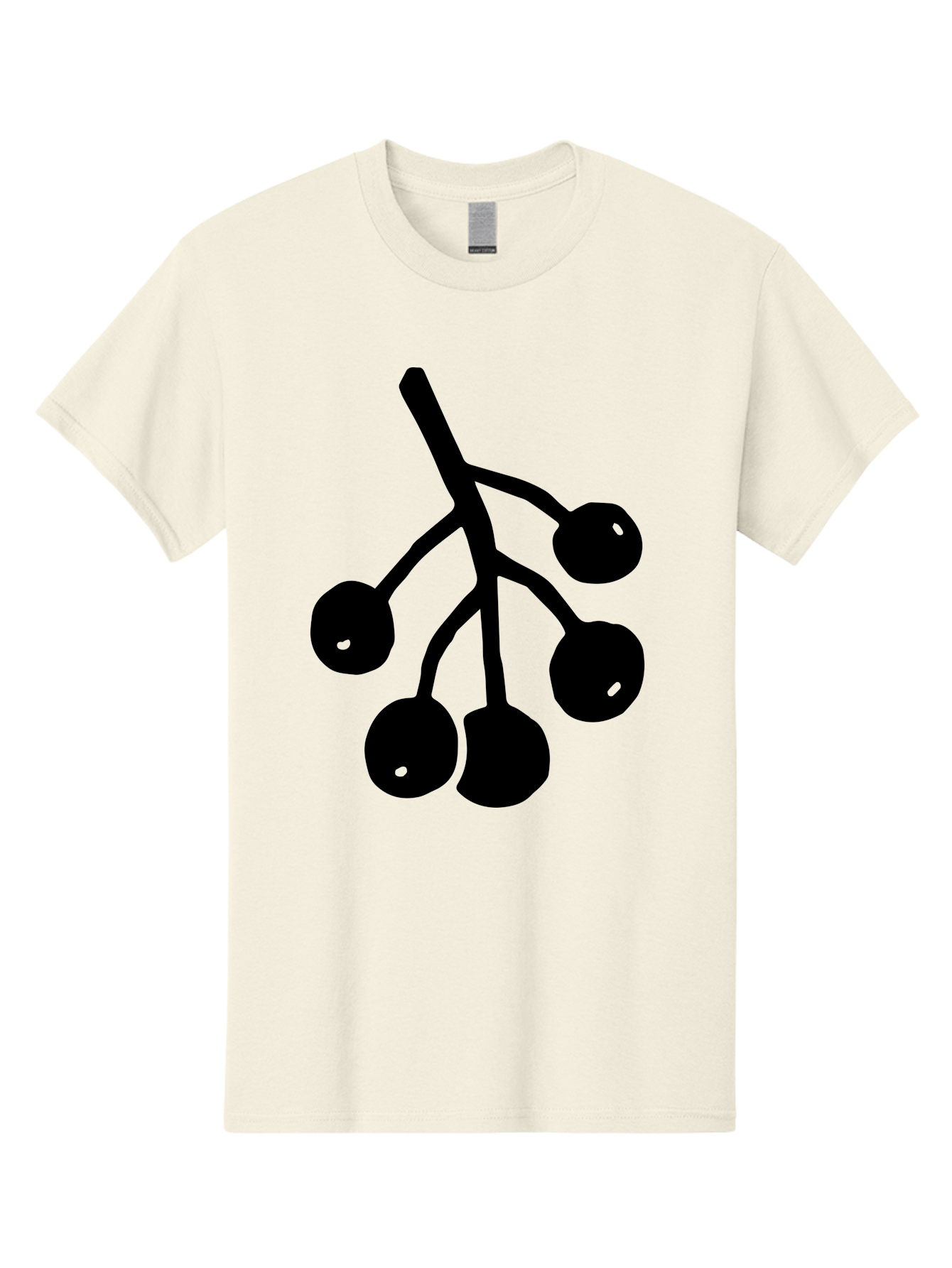 Five-Cherries Men'S Graphic Tee, 100% Cotton, Comfortable Casual Summer Wear, Machine Washable, Black Cherries Silhouette, Minimalist Design, Fruit Icon, Cherry Stem, Simple Graphics, Vector Illustration, Bold Silhouette, - Aaa589 17