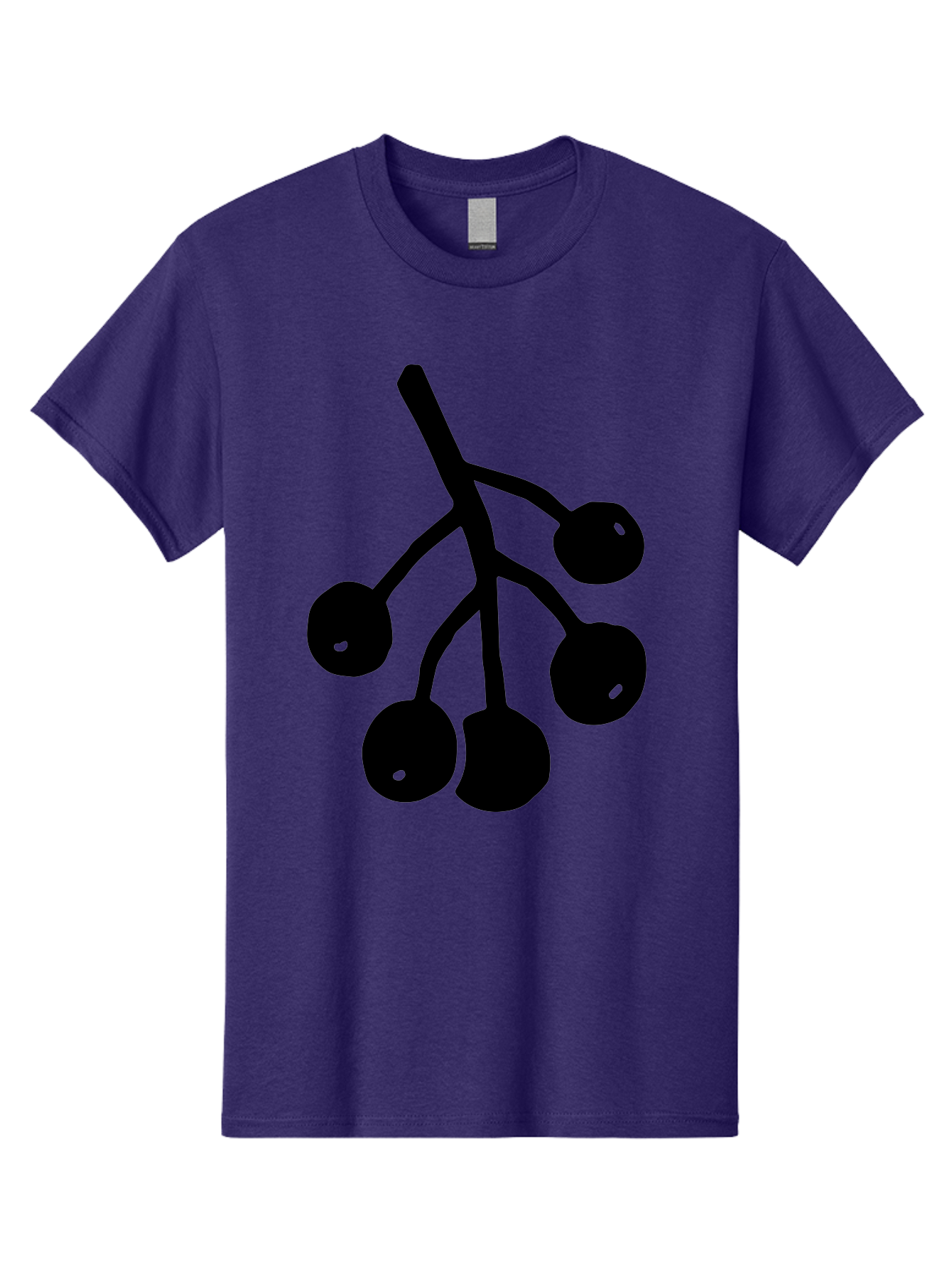 Five-Cherries Men'S Graphic Tee, 100% Cotton, Comfortable Casual Summer Wear, Machine Washable, Black Cherries Silhouette, Minimalist Design, Fruit Icon, Cherry Stem, Simple Graphics, Vector Illustration, Bold Silhouette, - Aaa589 21