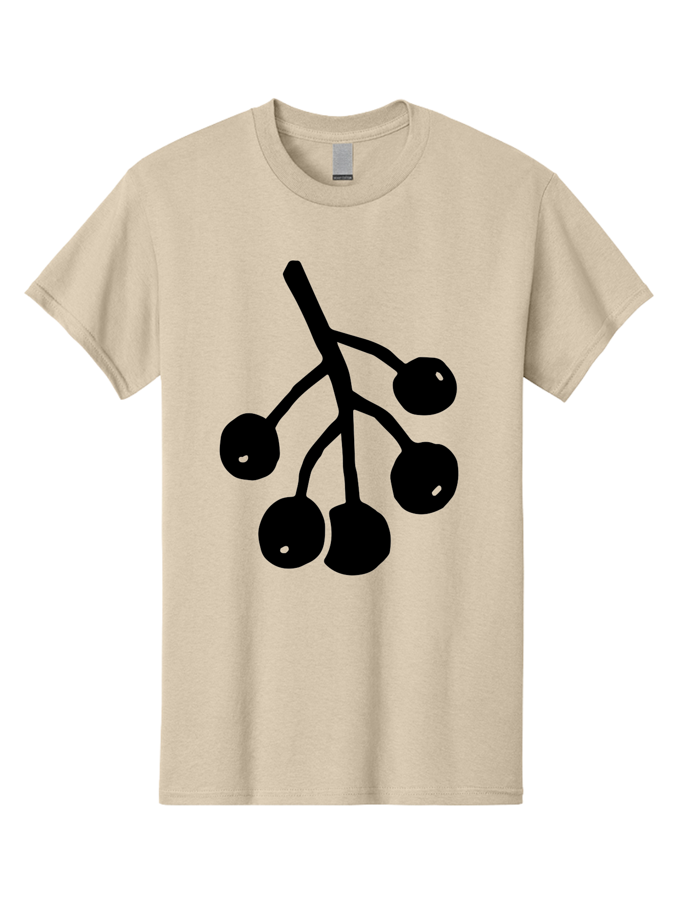 Five-Cherries Men'S Graphic Tee, 100% Cotton, Comfortable Casual Summer Wear, Machine Washable, Black Cherries Silhouette, Minimalist Design, Fruit Icon, Cherry Stem, Simple Graphics, Vector Illustration, Bold Silhouette, - Aaa589 27