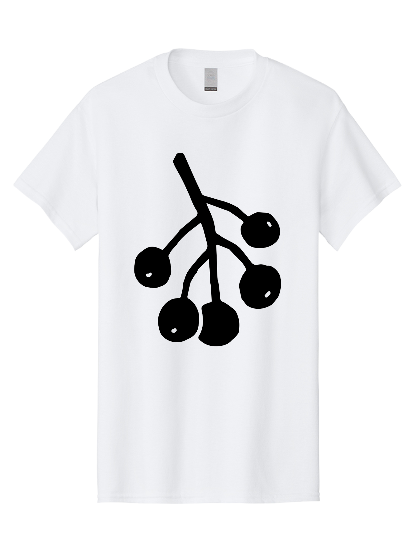 Five-Cherries Men'S Graphic Tee, 100% Cotton, Comfortable Casual Summer Wear, Machine Washable, Black Cherries Silhouette, Minimalist Design, Fruit Icon, Cherry Stem, Simple Graphics, Vector Illustration, Bold Silhouette, - Aaa589 29