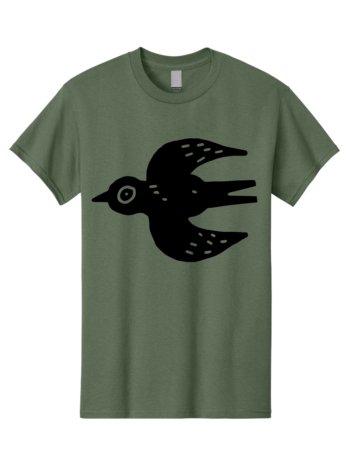 Flying-Bird Men'S Graphic Tee, 100% Cotton, Comfortable Casual Summer Wear, Machine Washable, Black Bird Silhouette, Bird In Flight, Simple Design, Graphic Illustration, Minimalist Art, Wildlife Symbol, Flying Bird, Abstract Shape, - Aaa591 23