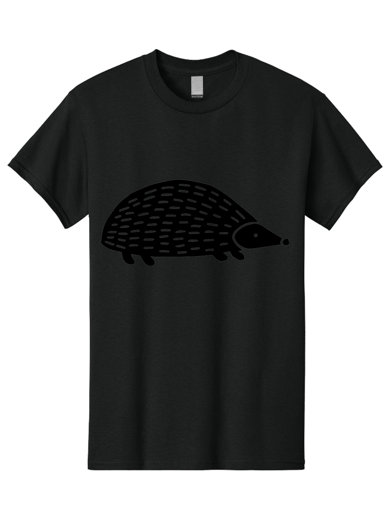 Hedgehog Men'S Graphic Tee, 100% Cotton, Comfortable Casual Summer Wear, Machine Washable, Hedgehog Silhouette, Simple Illustration, Minimalist Design, Cute Animal, Prickly Creature, Small Legs, Dotted Pattern, Bold Lines, Quirky Art - Aaa597 1