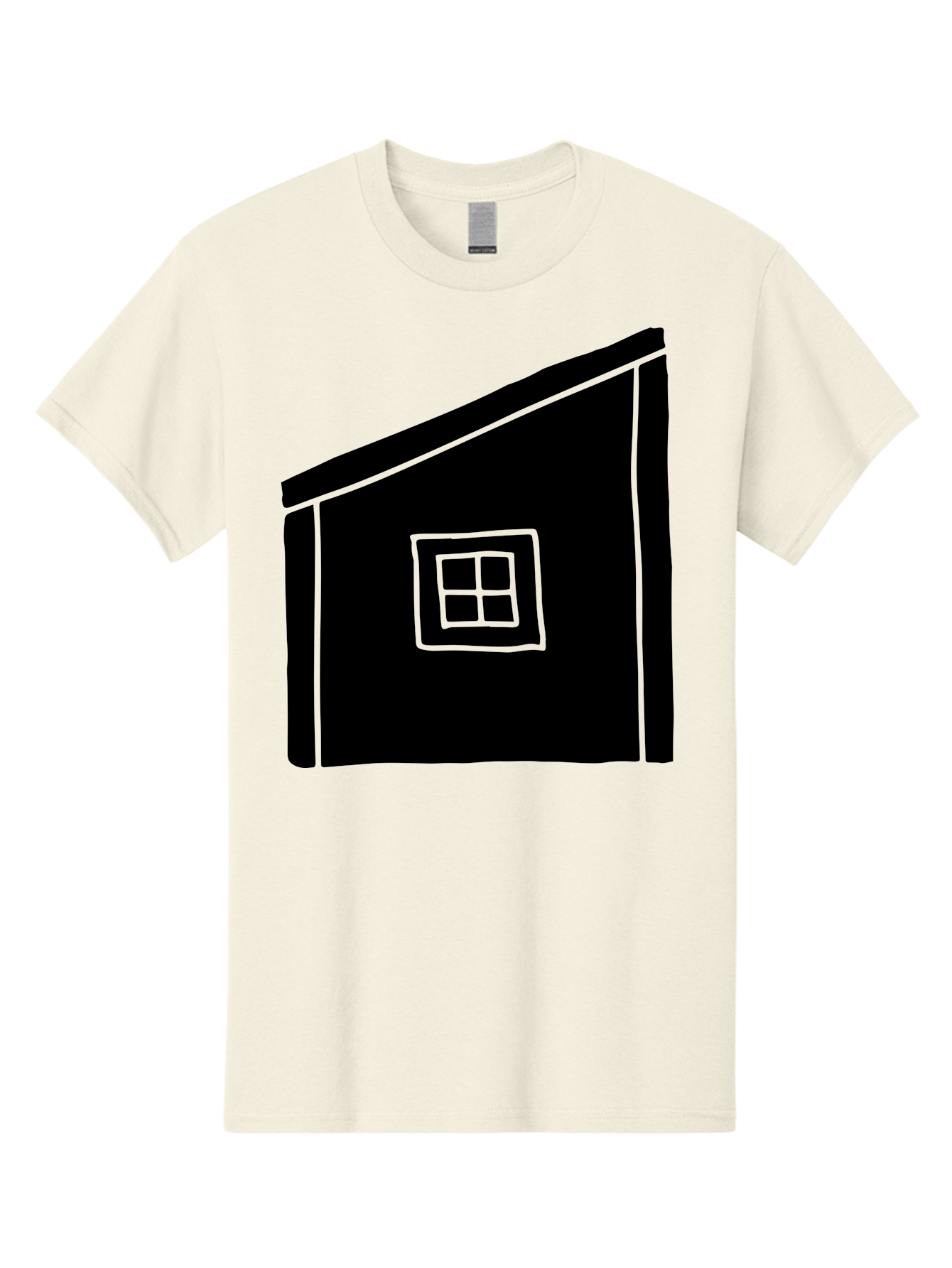 House Men'S Graphic Tee, 100% Cotton, Comfortable Casual Summer Wear, Machine Washable, Simple House Design, Minimalist Architecture, Black House Silhouette, Neon Green Outline, Four-Paned Window, Modern Home Decor, - Aaa599 17