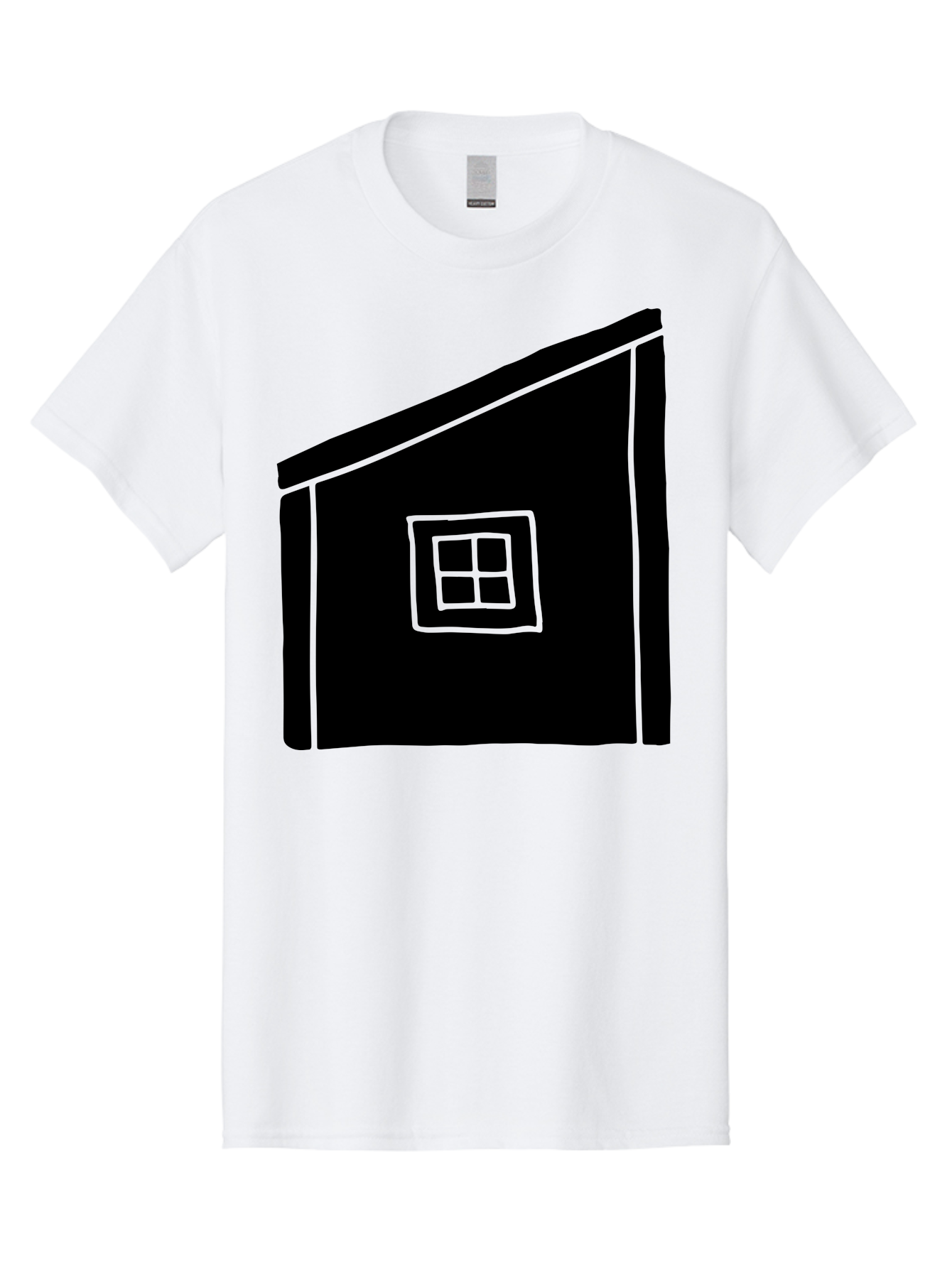 House Men'S Graphic Tee, 100% Cotton, Comfortable Casual Summer Wear, Machine Washable, Simple House Design, Minimalist Architecture, Black House Silhouette, Neon Green Outline, Four-Paned Window, Modern Home Decor, - Aaa599 29