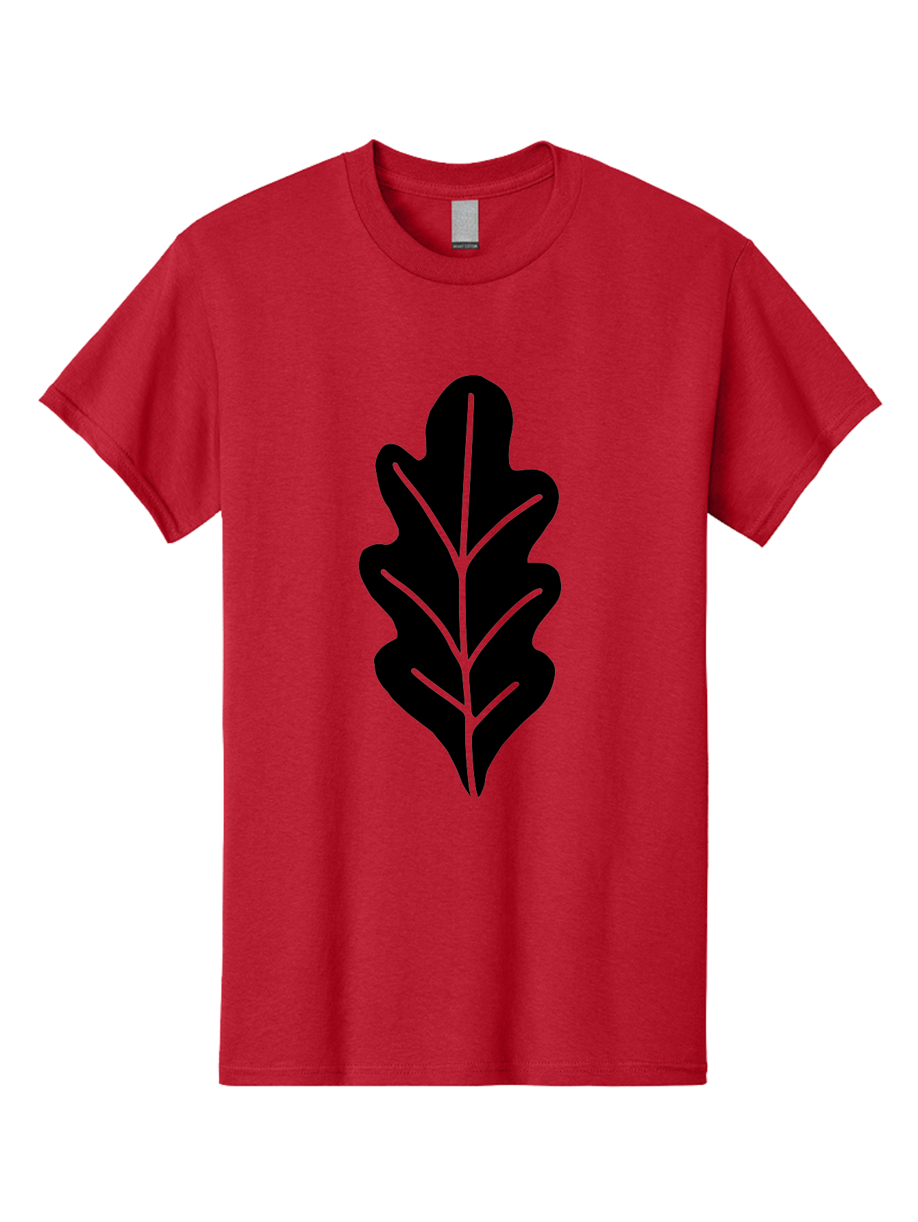 Leaf-Silhouette Men'S Graphic Tee, 100% Cotton, Comfortable Casual Summer Wear, Machine Washable, Leaf Silhouette, Foliage Icon, Simple Leaf Design, Nature-Inspired Graphic, Black Leaf Shape, Neon Green Veins, Minimalist Illustration, - Aaa601 23