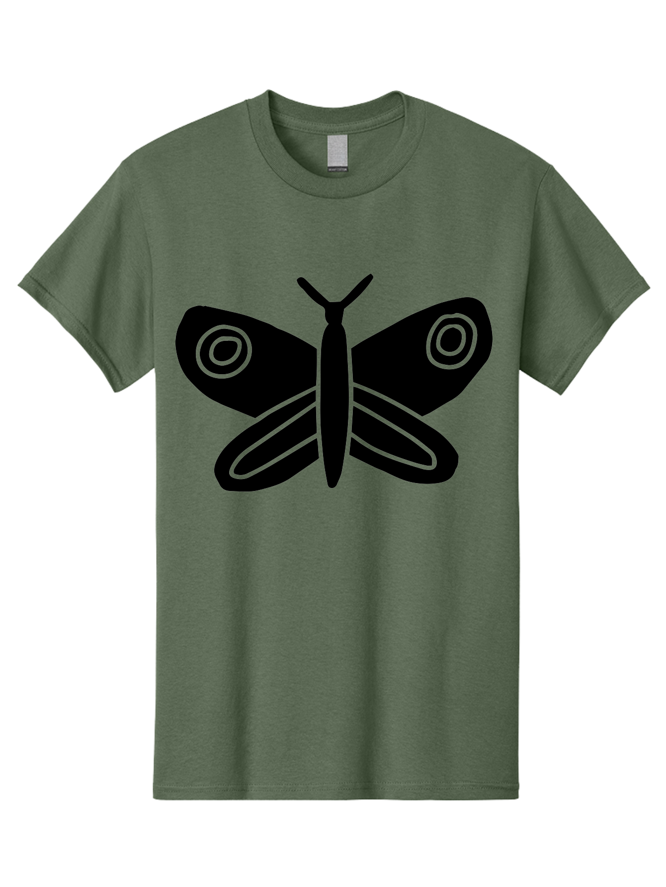 Luna-Moth Men'S Graphic Tee, 100% Cotton, Comfortable Casual Summer Wear, Machine Washable, Simple Moth Design, Minimalist Art, Black Silhouette, Green Outline, Stylized Insect, Modern Graphic, Wing Pattern, Nature Inspiration - Aaa604 15