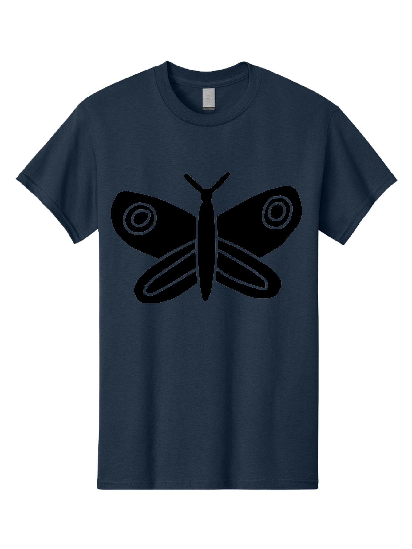 Luna-Moth Men'S Graphic Tee, 100% Cotton, Comfortable Casual Summer Wear, Machine Washable, Simple Moth Design, Minimalist Art, Black Silhouette, Green Outline, Stylized Insect, Modern Graphic, Wing Pattern, Nature Inspiration - Aaa604 19