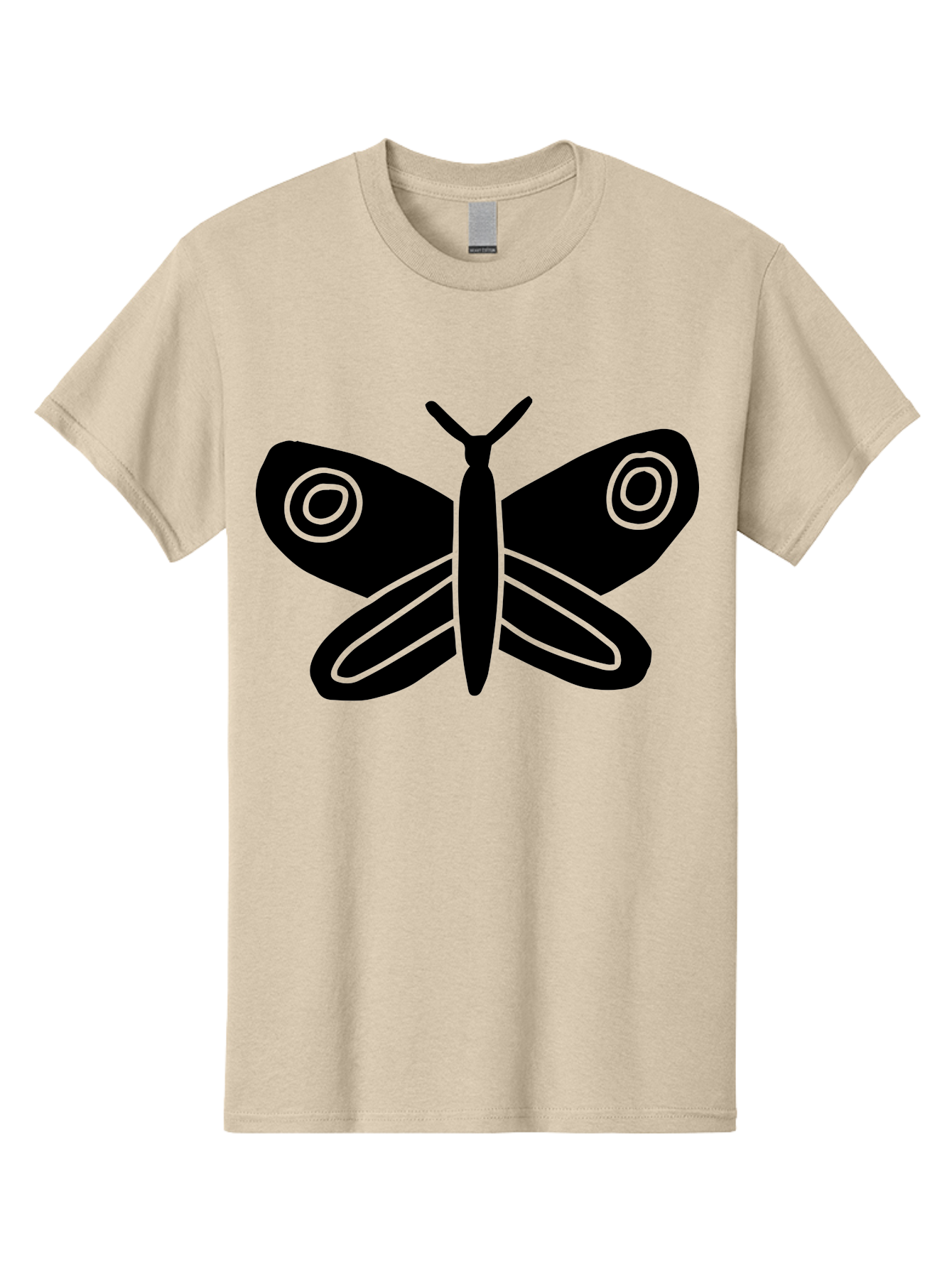 Luna-Moth Men'S Graphic Tee, 100% Cotton, Comfortable Casual Summer Wear, Machine Washable, Simple Moth Design, Minimalist Art, Black Silhouette, Green Outline, Stylized Insect, Modern Graphic, Wing Pattern, Nature Inspiration - Aaa604 27