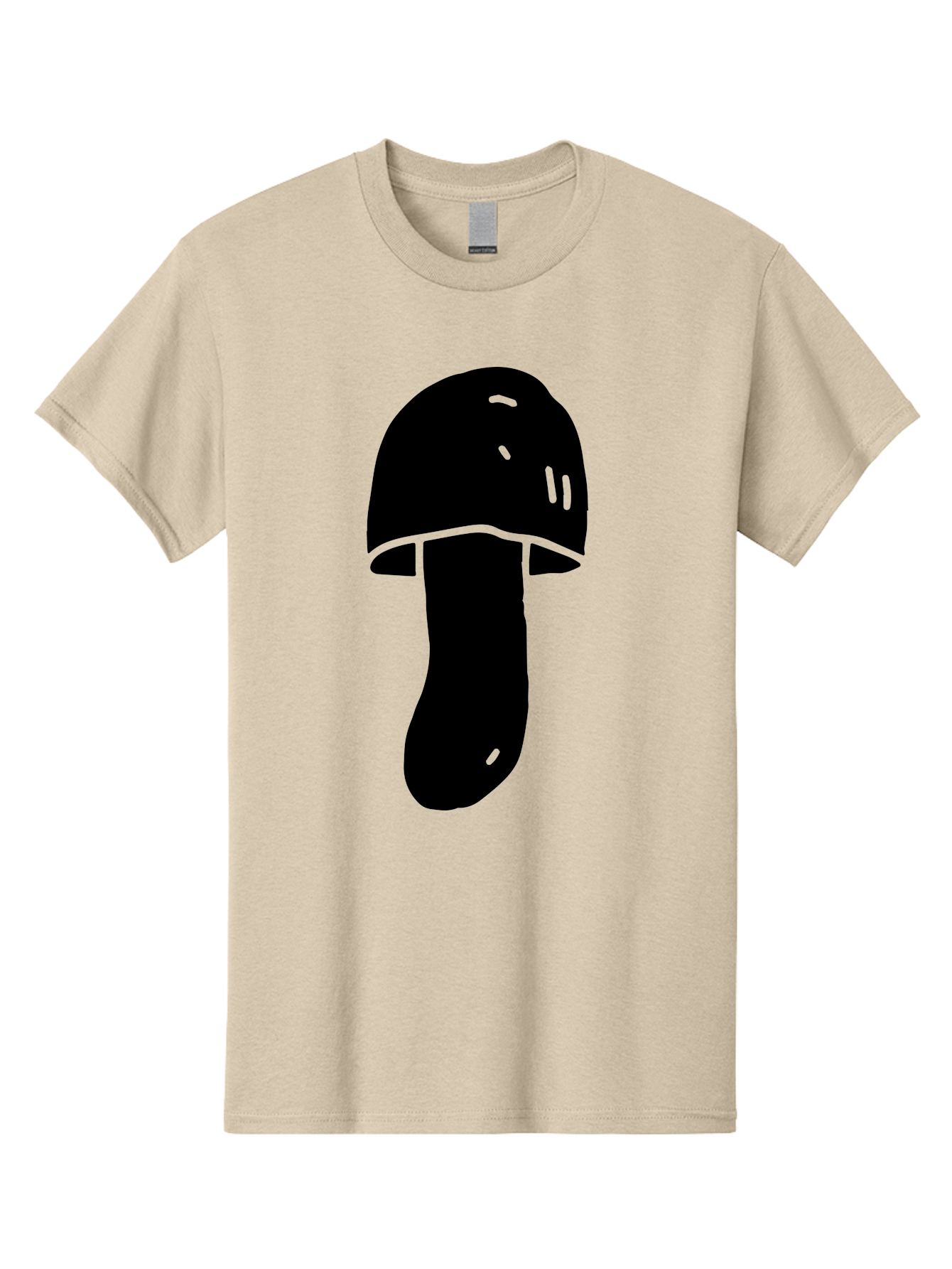 Mushroom-Graphic Men'S Graphic Tee, 100% Cotton, Comfortable Casual Summer Wear, Machine Washable, Mushroom Silhouette, Simple Design, Minimalist Art, Fungal Icon, Black And Green, Nature Symbol - Aaa606 27