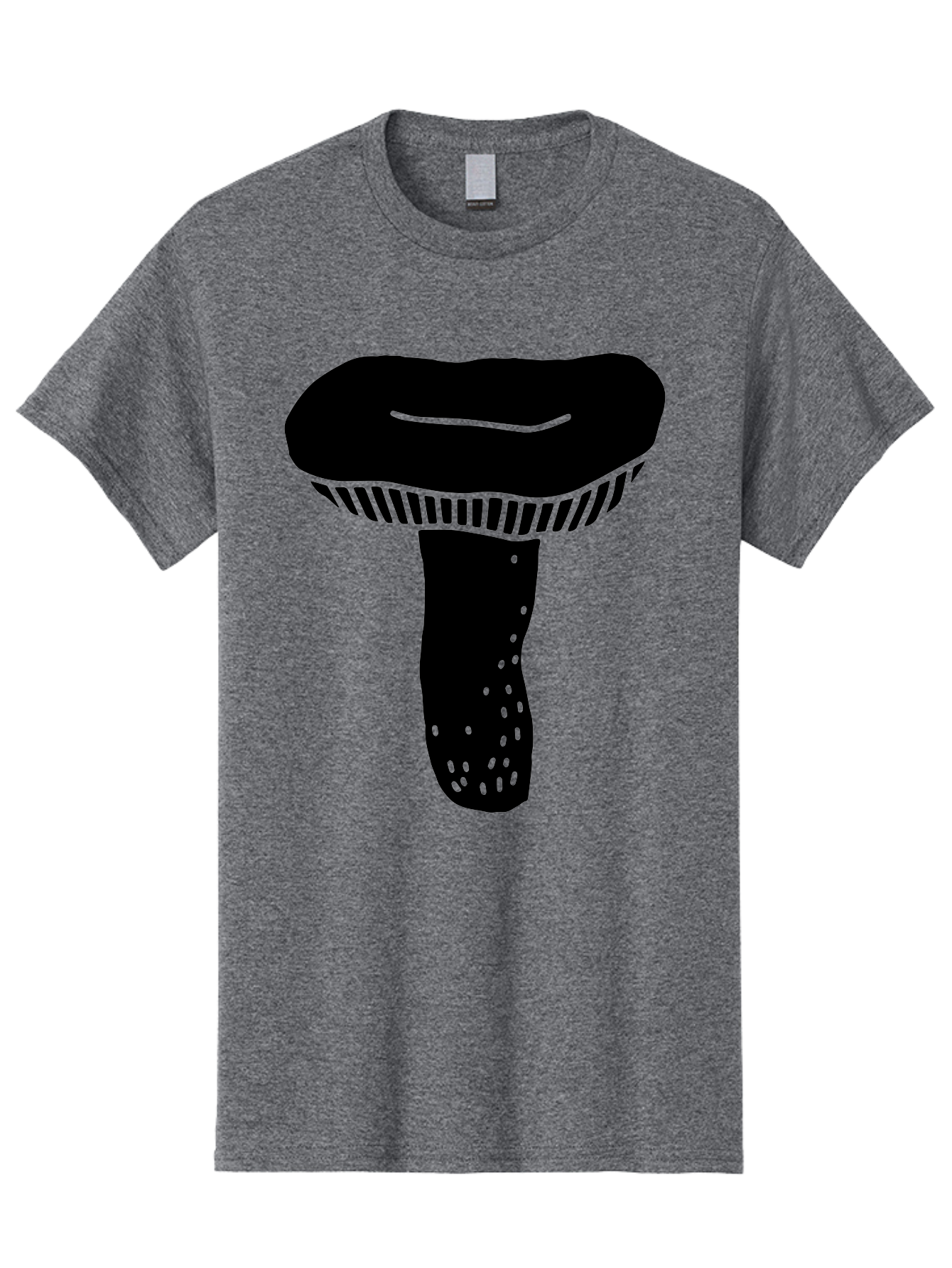 Mushroom Men'S Graphic Tee, 100% Cotton, Comfortable Casual Summer Wear, Machine Washable, Black Mushroom, Simple Design, Minimalist Art, Fungal Illustration, Stylized Fungus, Green Accents, Abstract Shape, Modern Graphics, - Aaa608 9