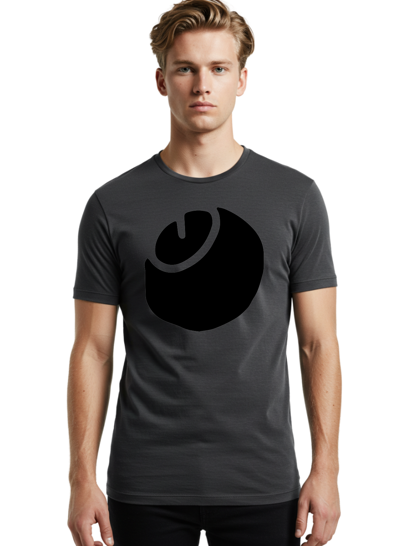 Steam-Logo Men'S Graphic Tee, 100% Cotton, Comfortable Casual Summer Wear, Machine Washable, Abstract Black Shape, Neon Green Outline, Modern Design, Futuristic Art, Bold Graphics, Minimalist Style, Creative Visuals - Aaa611 18