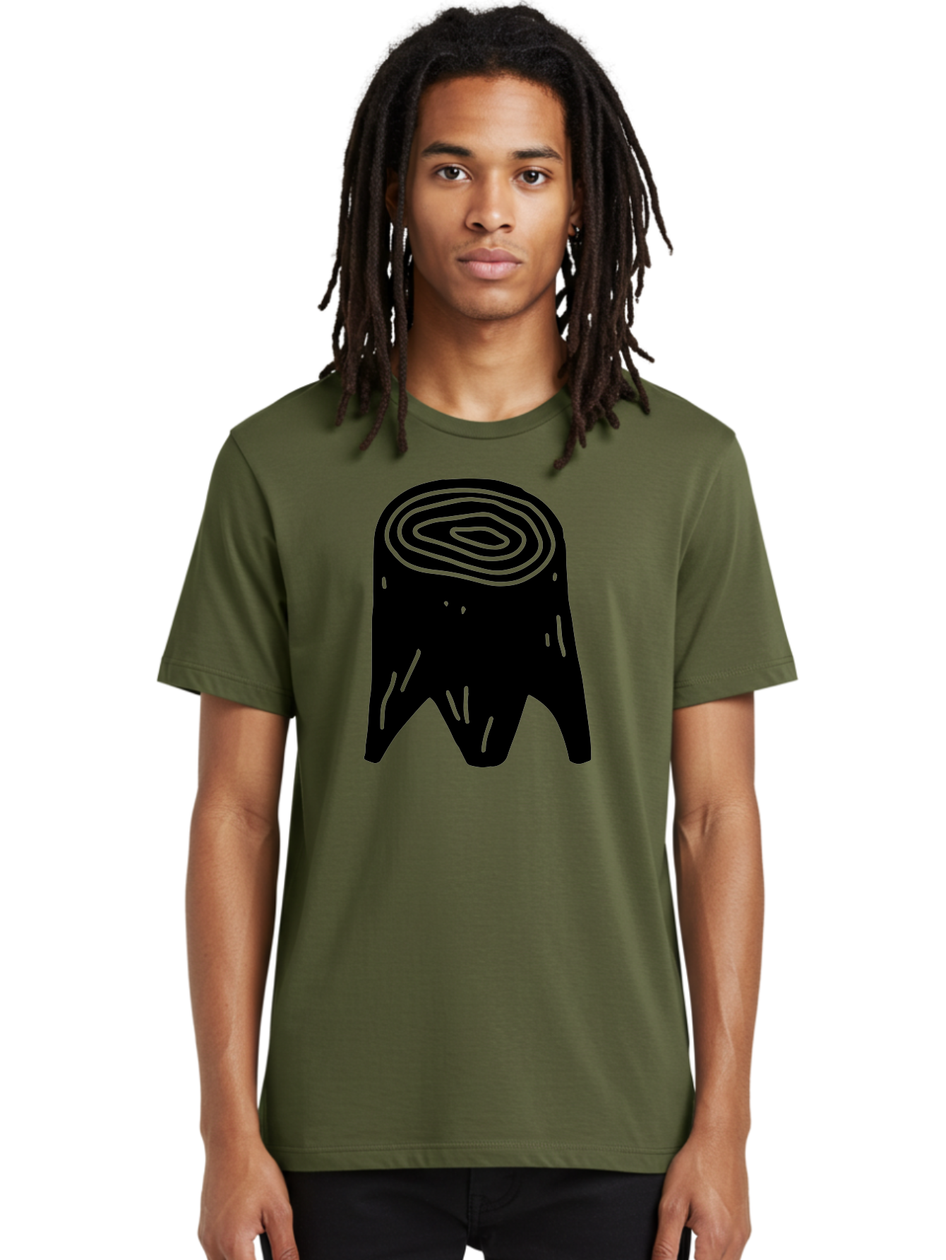 Tooth Men'S Graphic Tee, 100% Cotton, Comfortable Casual Summer Wear, Machine Washable, Black Tooth Silhouette, Dental Anatomy, Tooth Illustration, Abstract Tooth Design, Simple Graphics, Minimalist Art, Neon Green Outline, - Aaa613 16