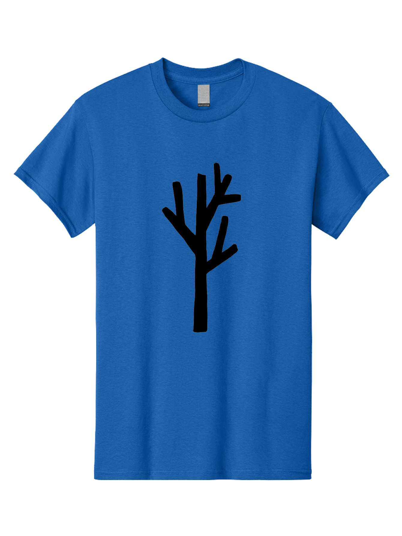 Tree Men'S Graphic Tee, 100% Cotton, Comfortable Casual Summer Wear, Machine Washable, Tree Silhouette, Minimalist Design, Black Tree, Simple Graphic, Bare Tree, Modern Art - Aaa615 25