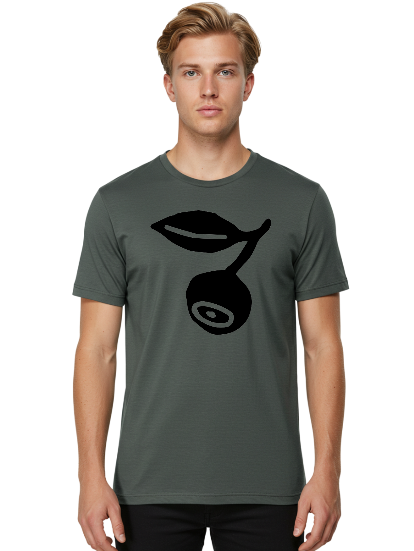 Whale Men'S Graphic Tee, 100% Cotton, Comfortable Casual Summer Wear, Machine Washable, Stylized Whale Silhouette, Abstract Art, Minimalist Design, Black And Green Color Scheme, Ocean Creature, Sea Animal, Modern Illustration, Simple Shapes - Aaa617 4