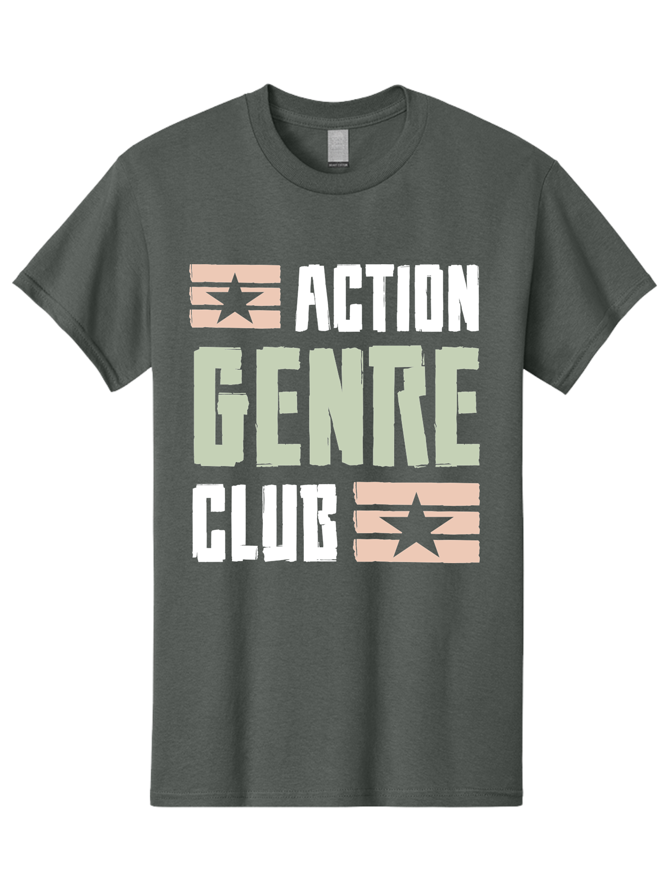 Action-Genre-Club Men'S Graphic Tee, 100% Cotton, Comfortable Casual Summer Wear, Machine Washable, Action Genre, Action Movies, Film Enthusiasts, Movie Buffs, Club Logo, Entertainment, Cinematic Experience, Adventure, Thriller, Blockbuster - Aaa619 5