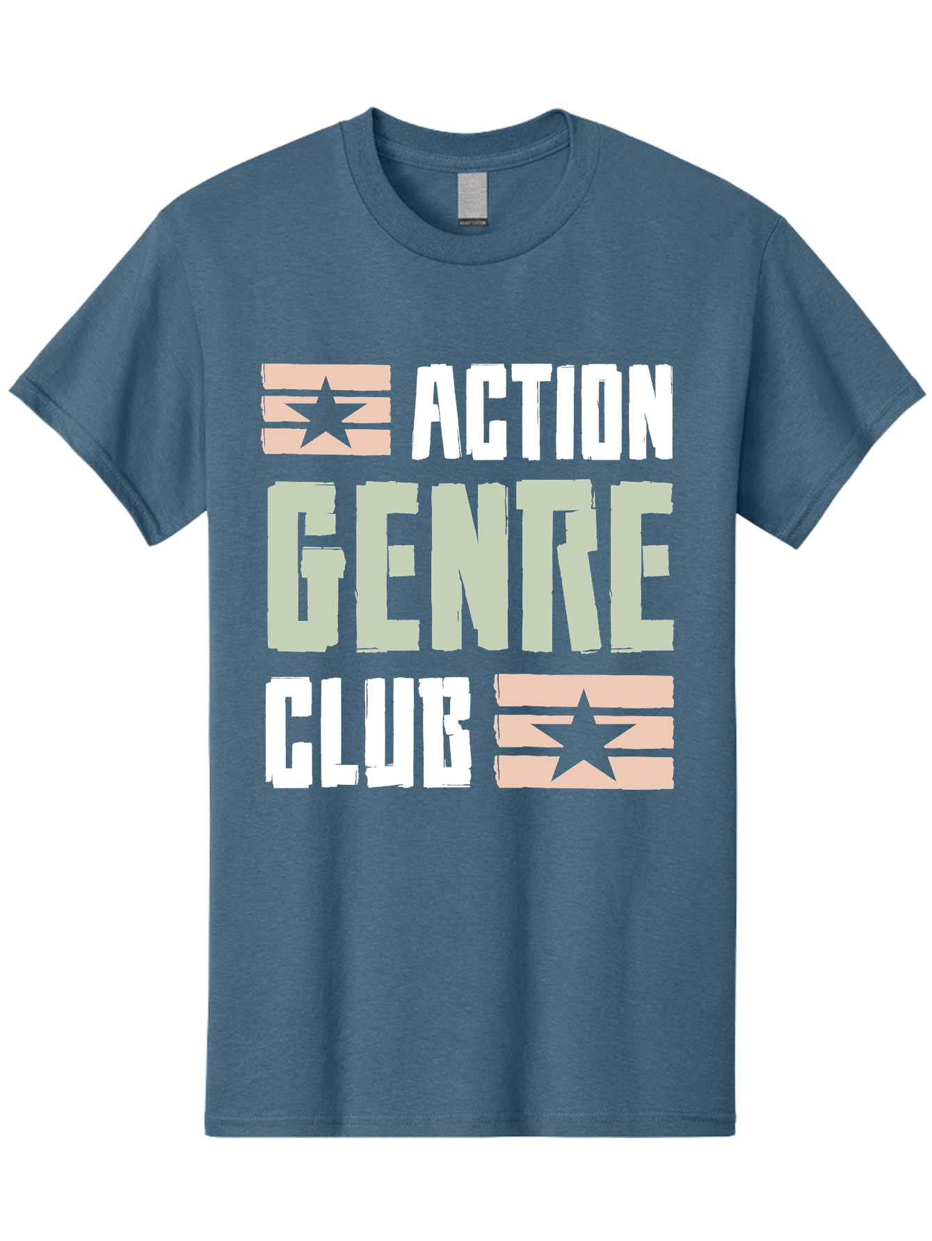 Action-Genre-Club Men'S Graphic Tee, 100% Cotton, Comfortable Casual Summer Wear, Machine Washable, Action Genre, Action Movies, Film Enthusiasts, Movie Buffs, Club Logo, Entertainment, Cinematic Experience, Adventure, Thriller, Blockbuster - Aaa619 9