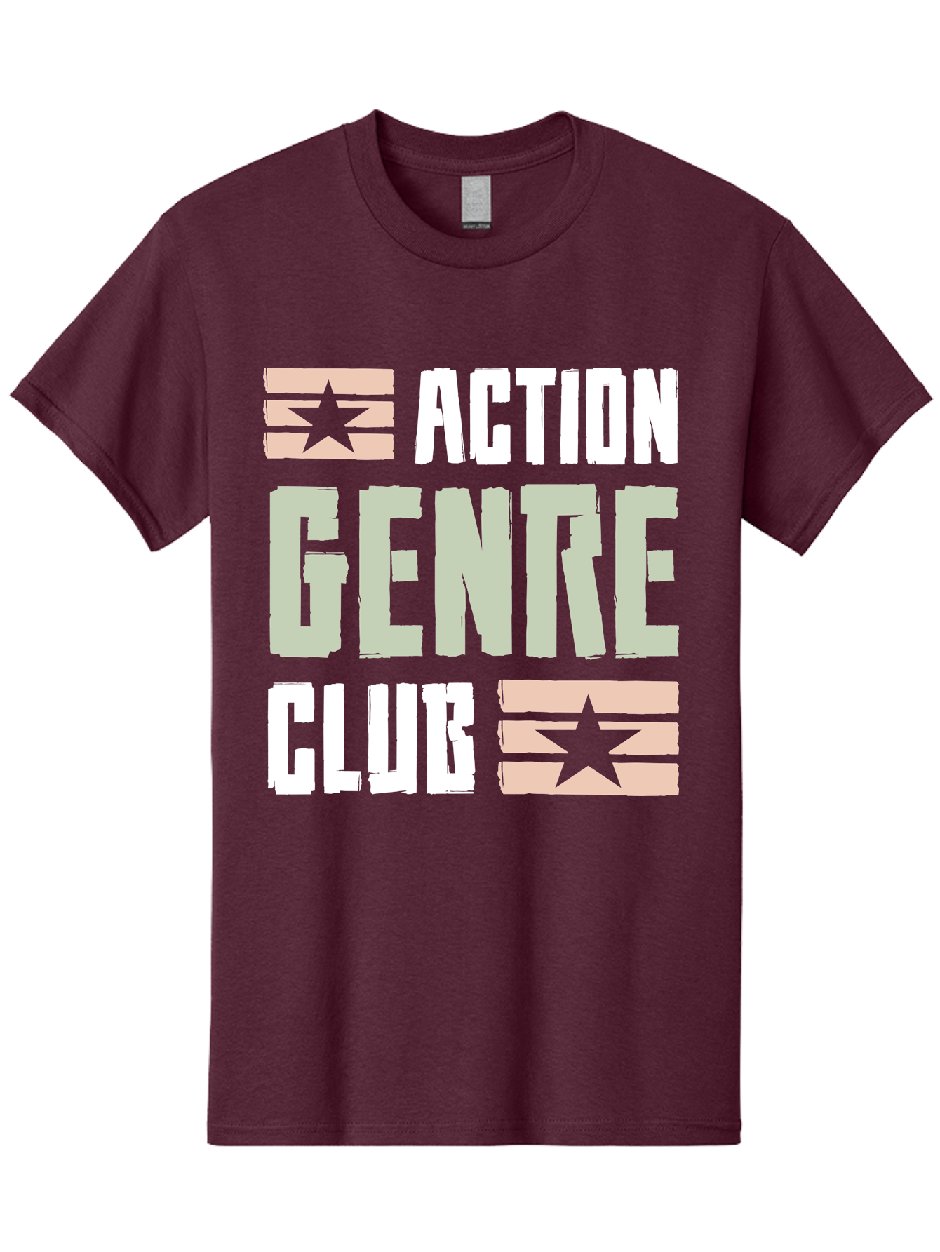 Action-Genre-Club Men'S Graphic Tee, 100% Cotton, Comfortable Casual Summer Wear, Machine Washable, Action Genre, Action Movies, Film Enthusiasts, Movie Buffs, Club Logo, Entertainment, Cinematic Experience, Adventure, Thriller, Blockbuster - Aaa619 7